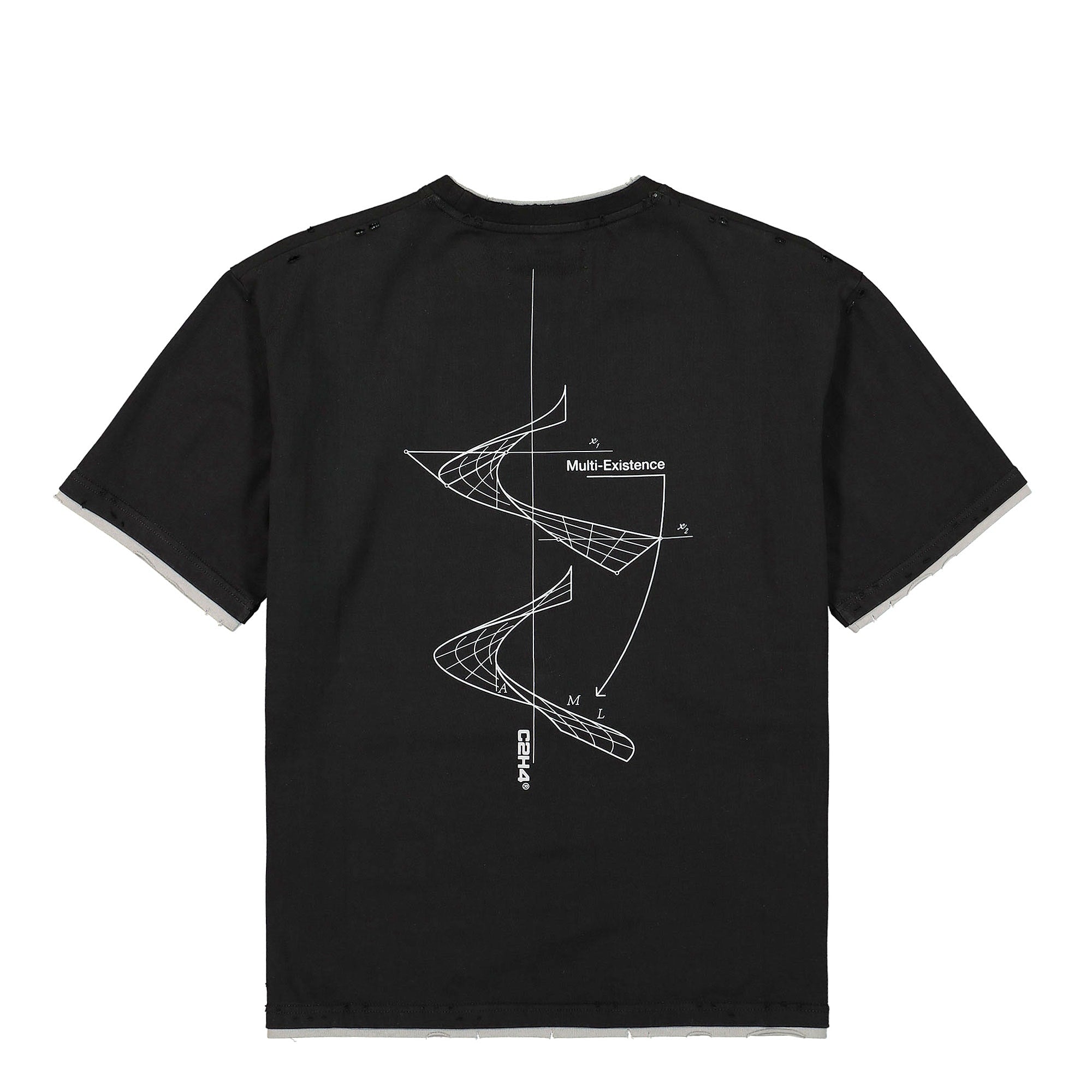 C2H4 multi existence print layered t-shirt Black T-Shirts Material | Overkill