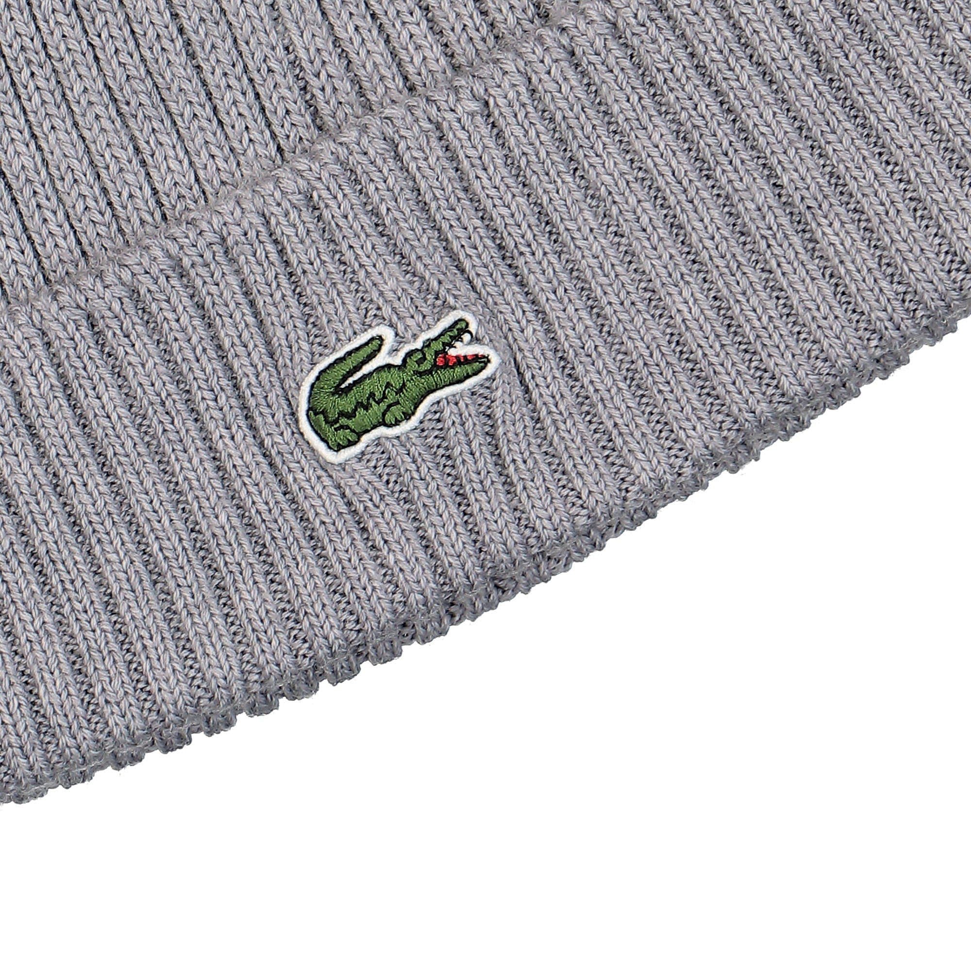Lacoste Knitted Beanie Grey Beanies Close-up | Overkill