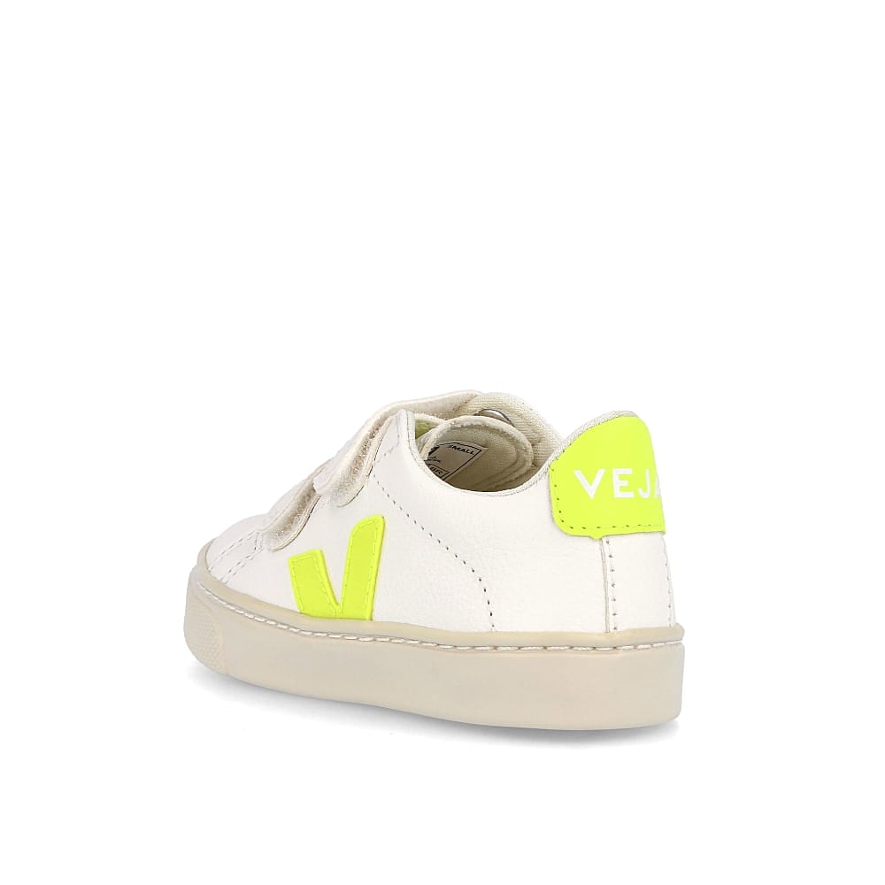 Veja small esplar velcro chromefree Extra White-Jaune Fluo Low Top Sneakers Material | Overkill