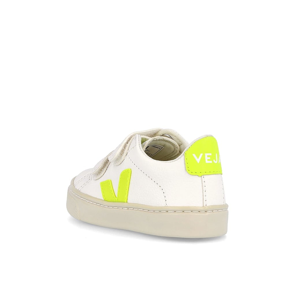 Veja small esplar velcro chromefree Extra White-Jaune Fluo Low Top Sneakers Material | Overkill
