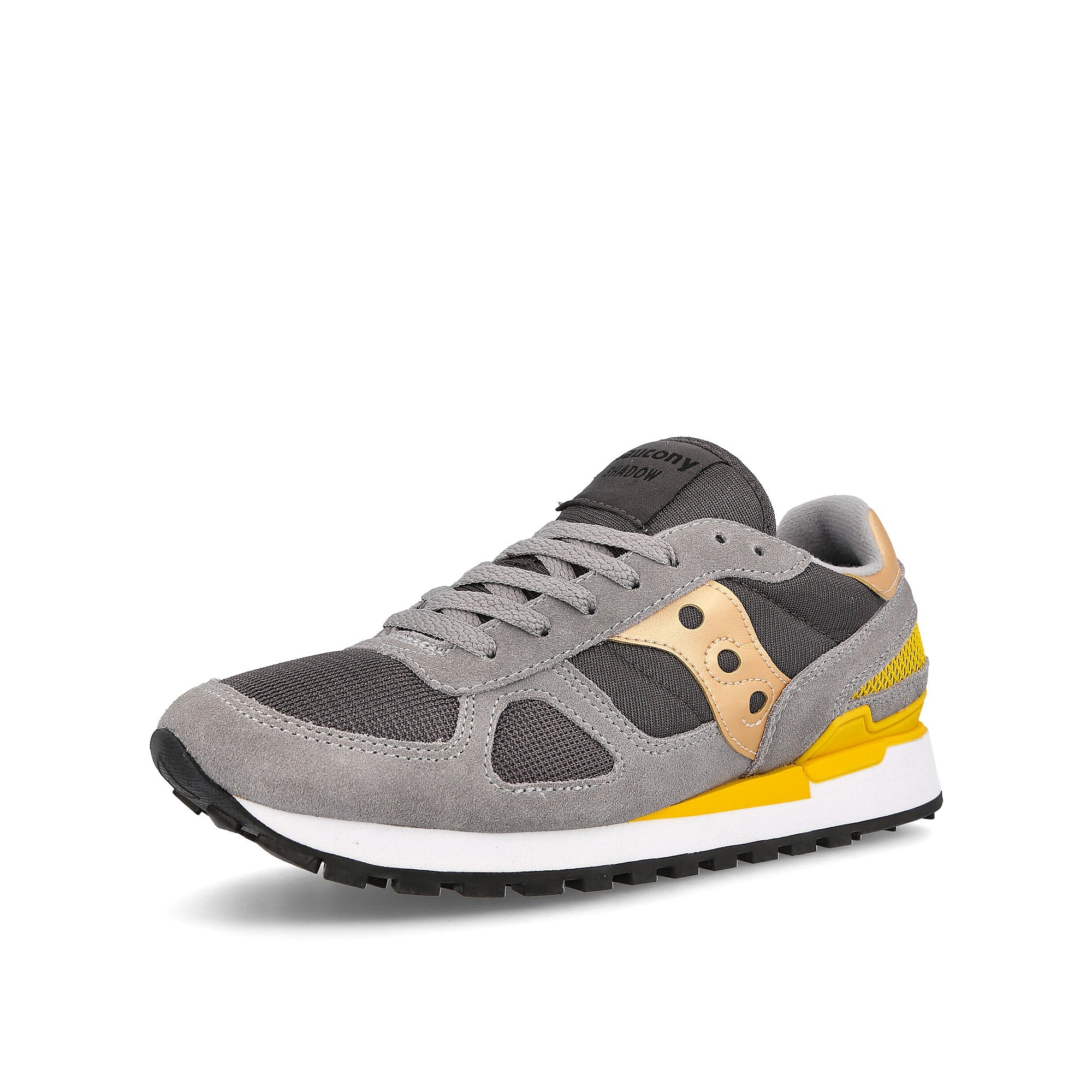 Saucony shadow original Grey-Yellow Low Top Sneakers Close Up | Overkill