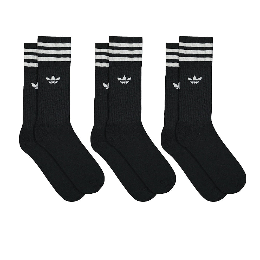 adidas Solid Crew Socks Black / White Socks Material | Overkill