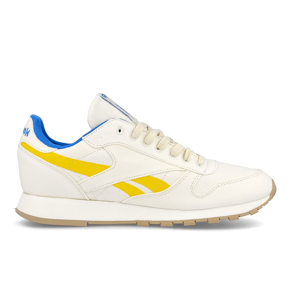 Reebok classic leather grow Chalk / Primal Yellow / Horizon Blue Material | Overkill