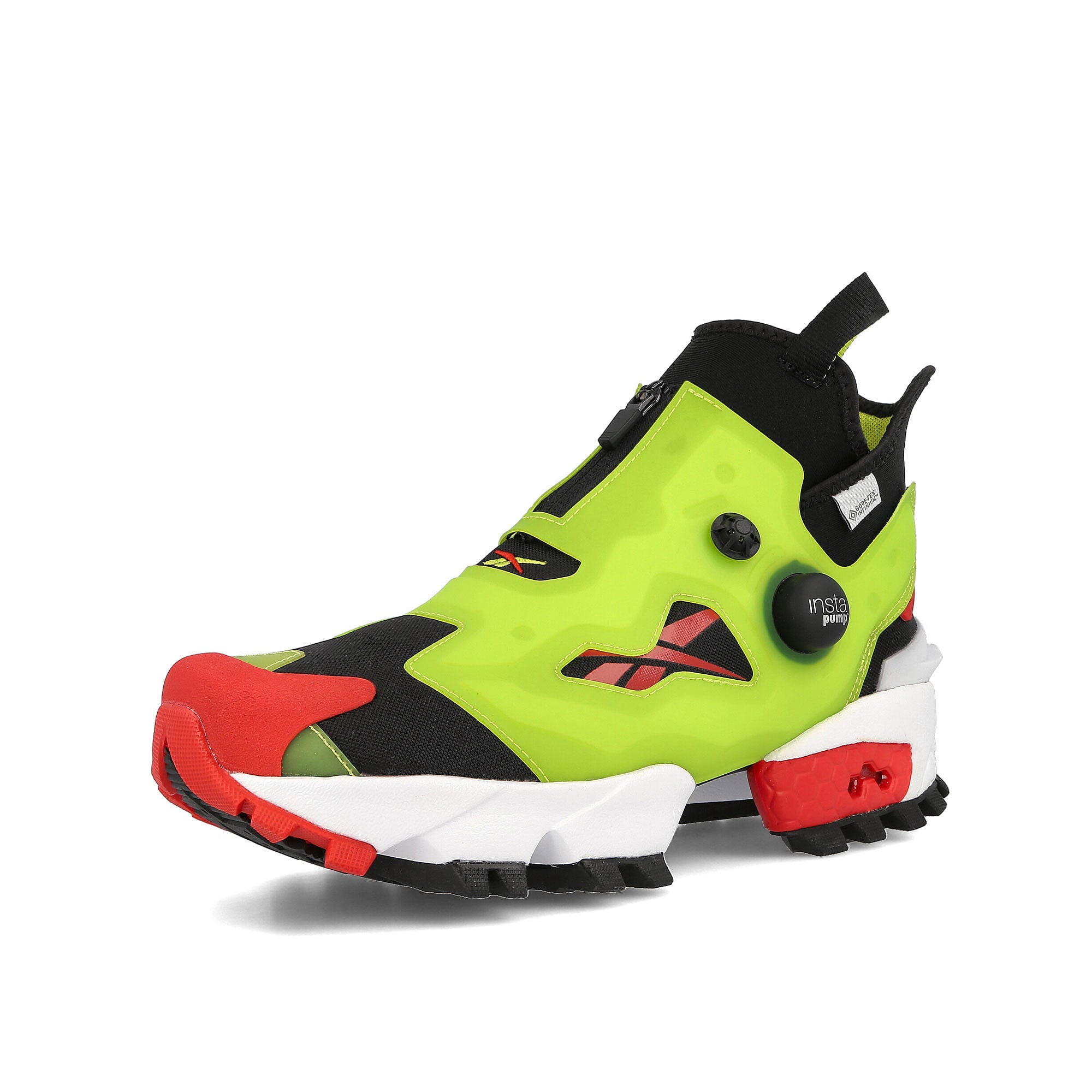 Reebok instapump fury x gtx Black-Acid Yellow-Vector Red Sneakers Close Up | Overkill