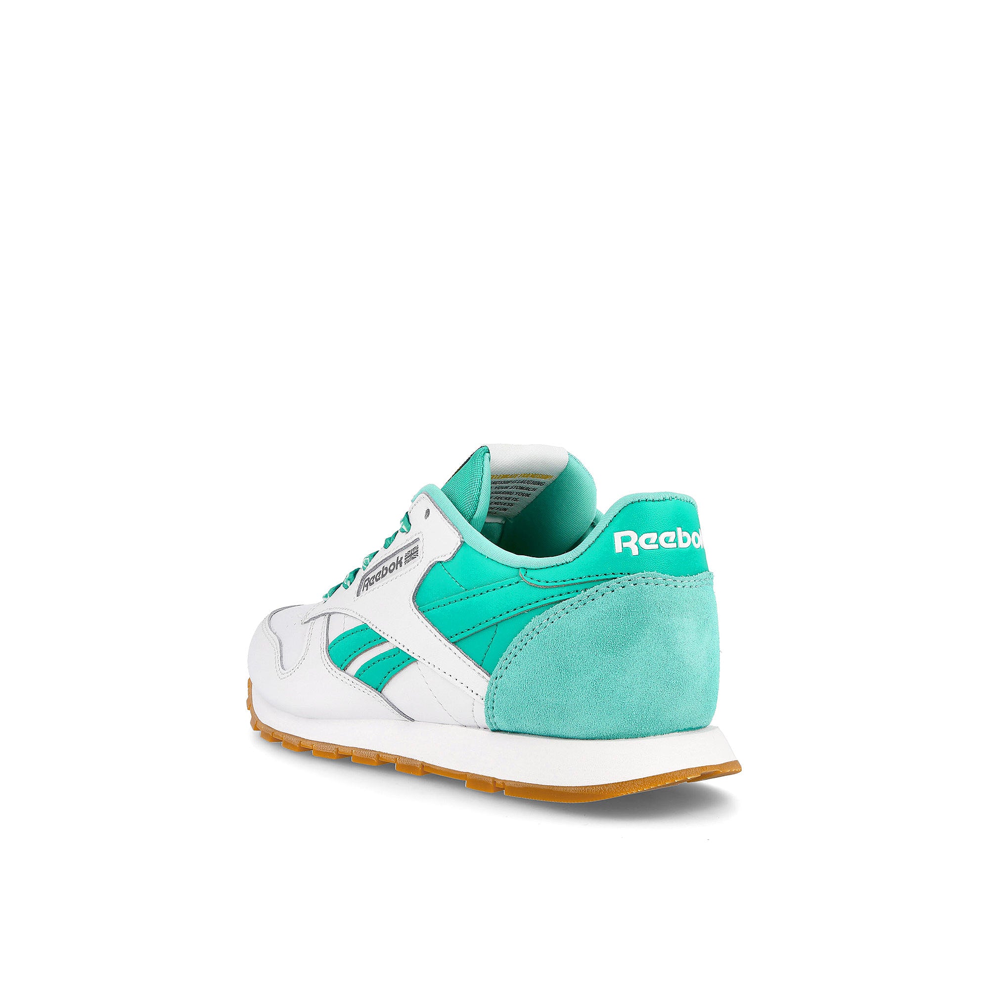 Reebok classic leather junior Cloud White / Pixel Mint / Future Teal Close-up | Overkill