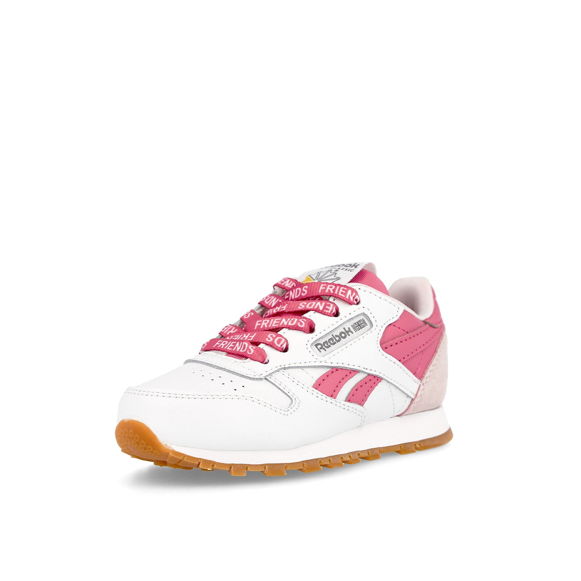 Reebok classic leather kids Footwear White-Frost Berry-True Pink Low Top Sneakers Close Up | Overkill