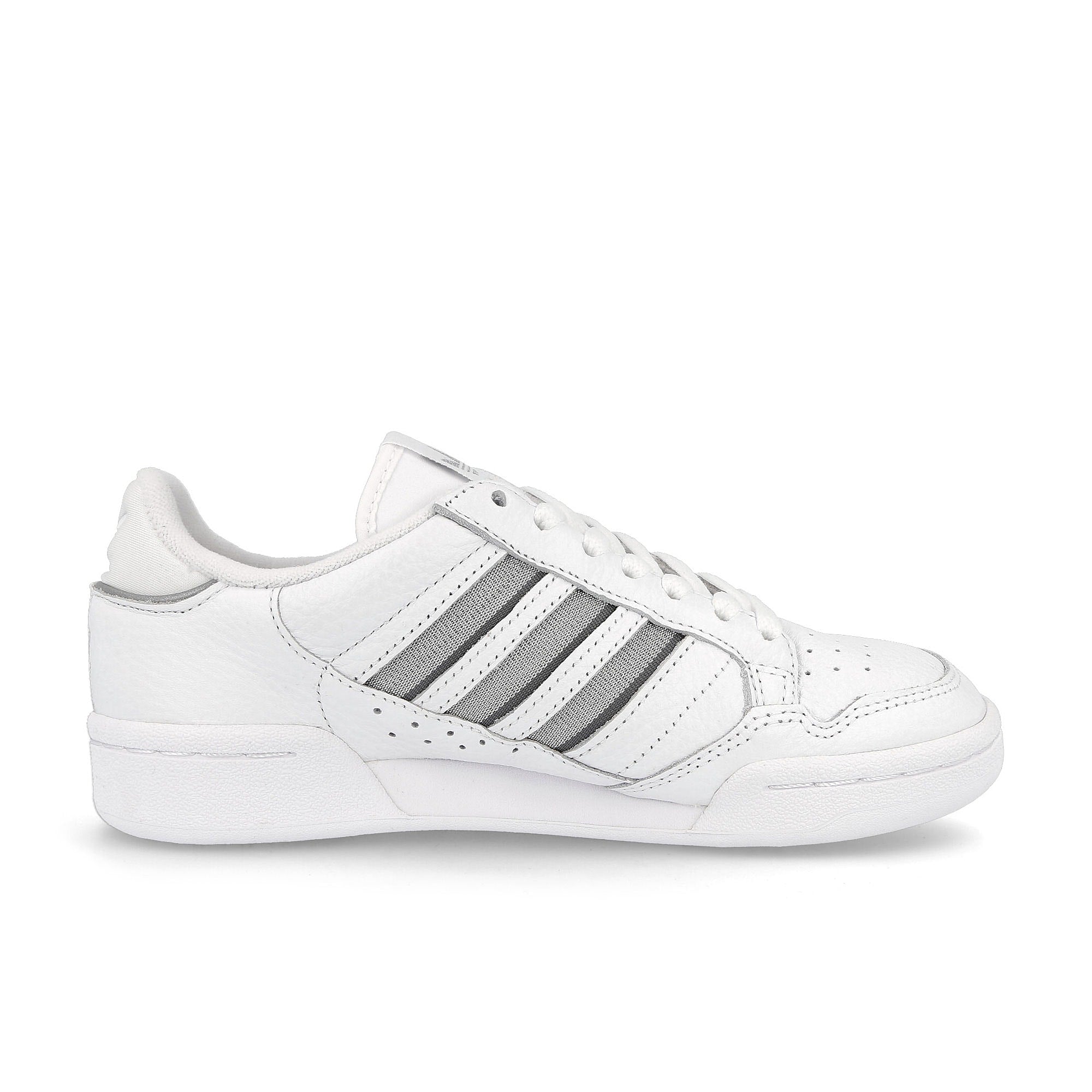 adidas wmns continental 80 stripes Footwear White / Silver Metallic / Grey Three Material | Overkill