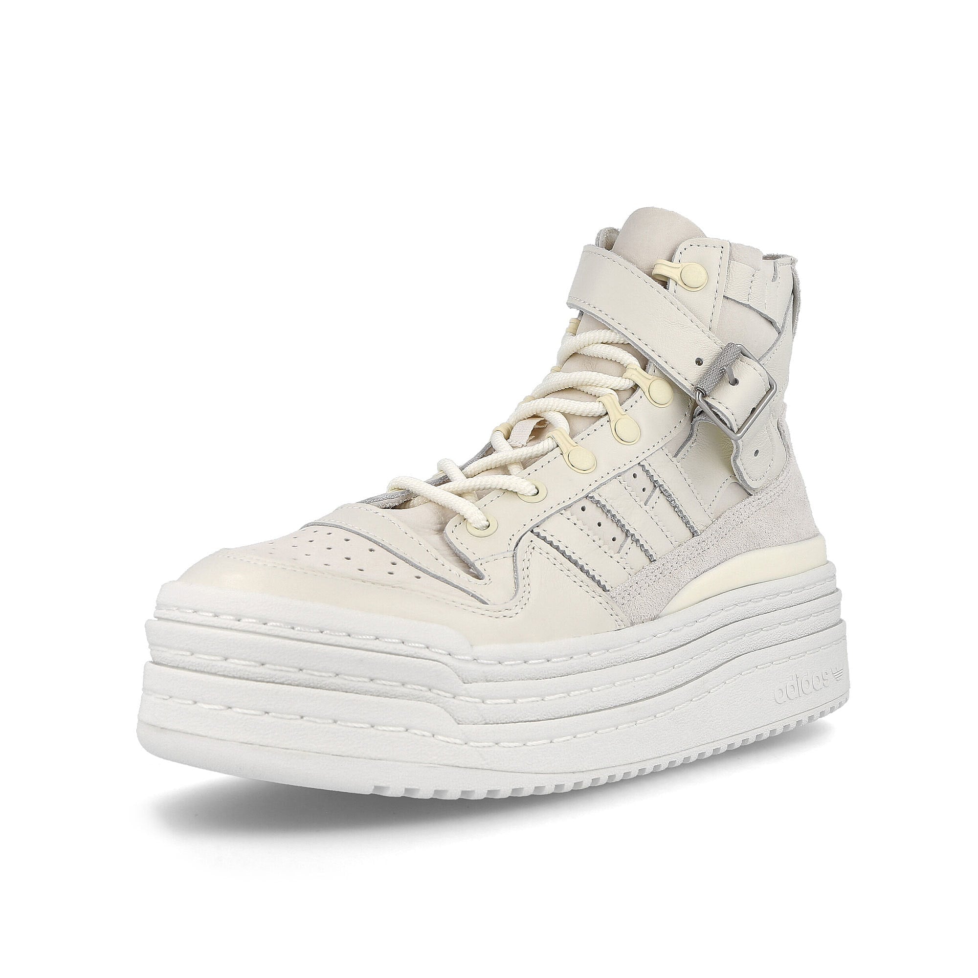 adidas triple platforum high Off White-Off White-Chalk White Sneakers Close Up | Overkill