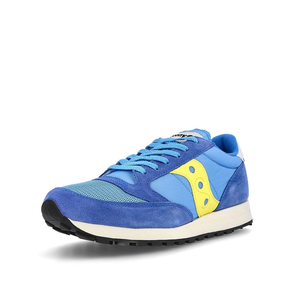 Saucony jazz original vintage Blue-Yellow Low Top Sneakers Close Up | Overkill