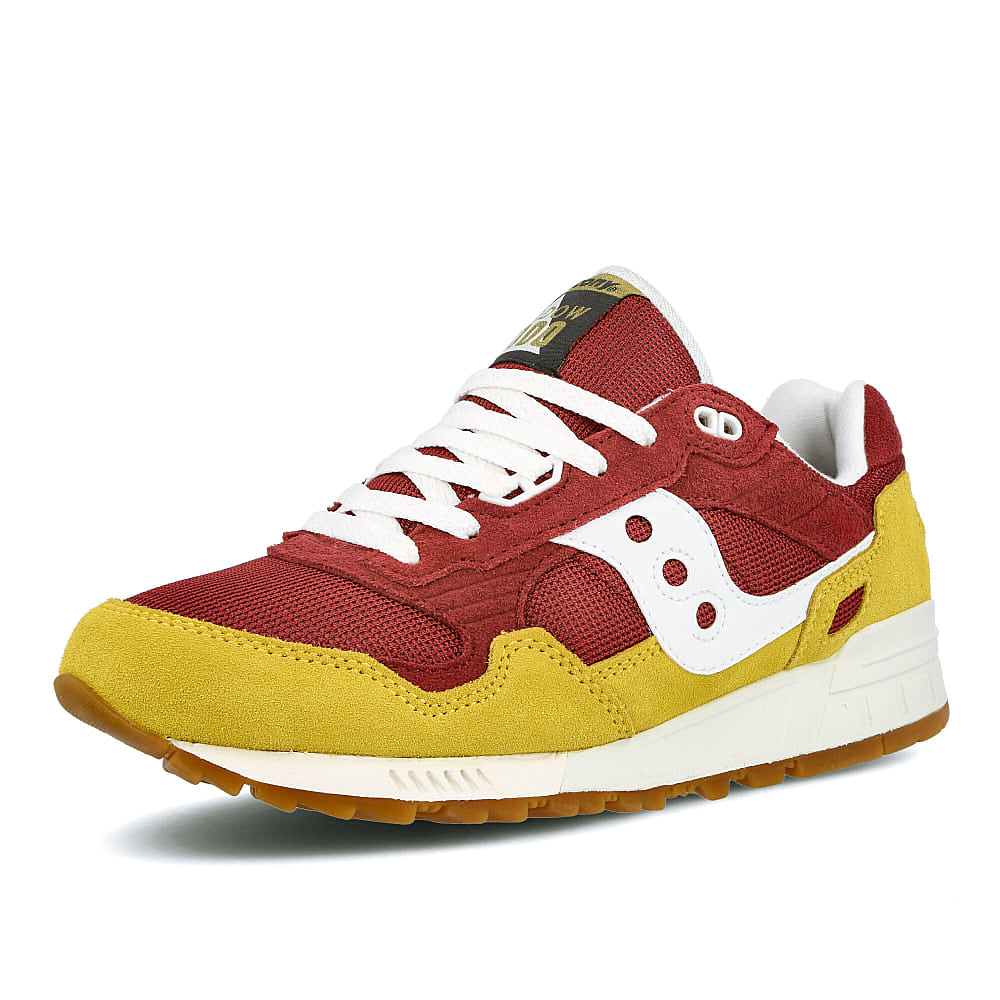Saucony shadow 5000 Yellow-Maroon-White Sneakers Close Up | Overkill