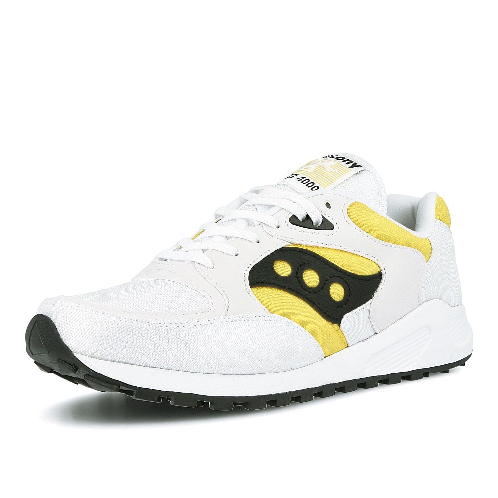 Saucony jazz 4000 White-Yellow-Black Low Top Sneakers Close Up | Overkill