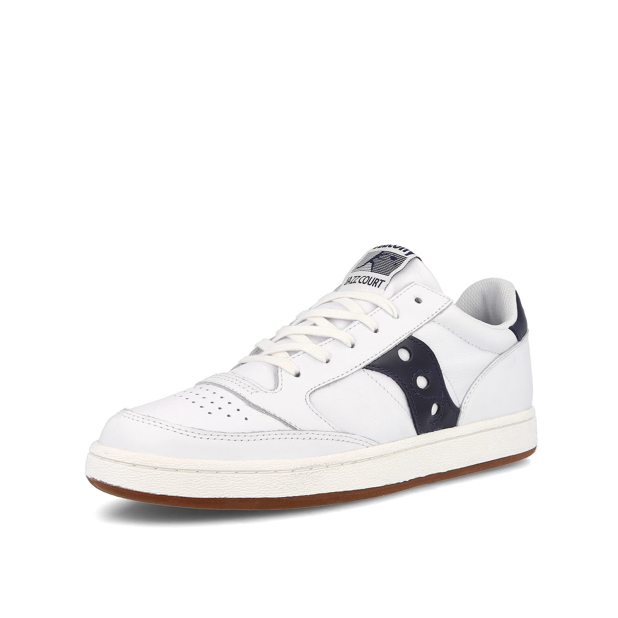 Saucony jazz court White-Navy Low Top Sneakers Close Up | Overkill