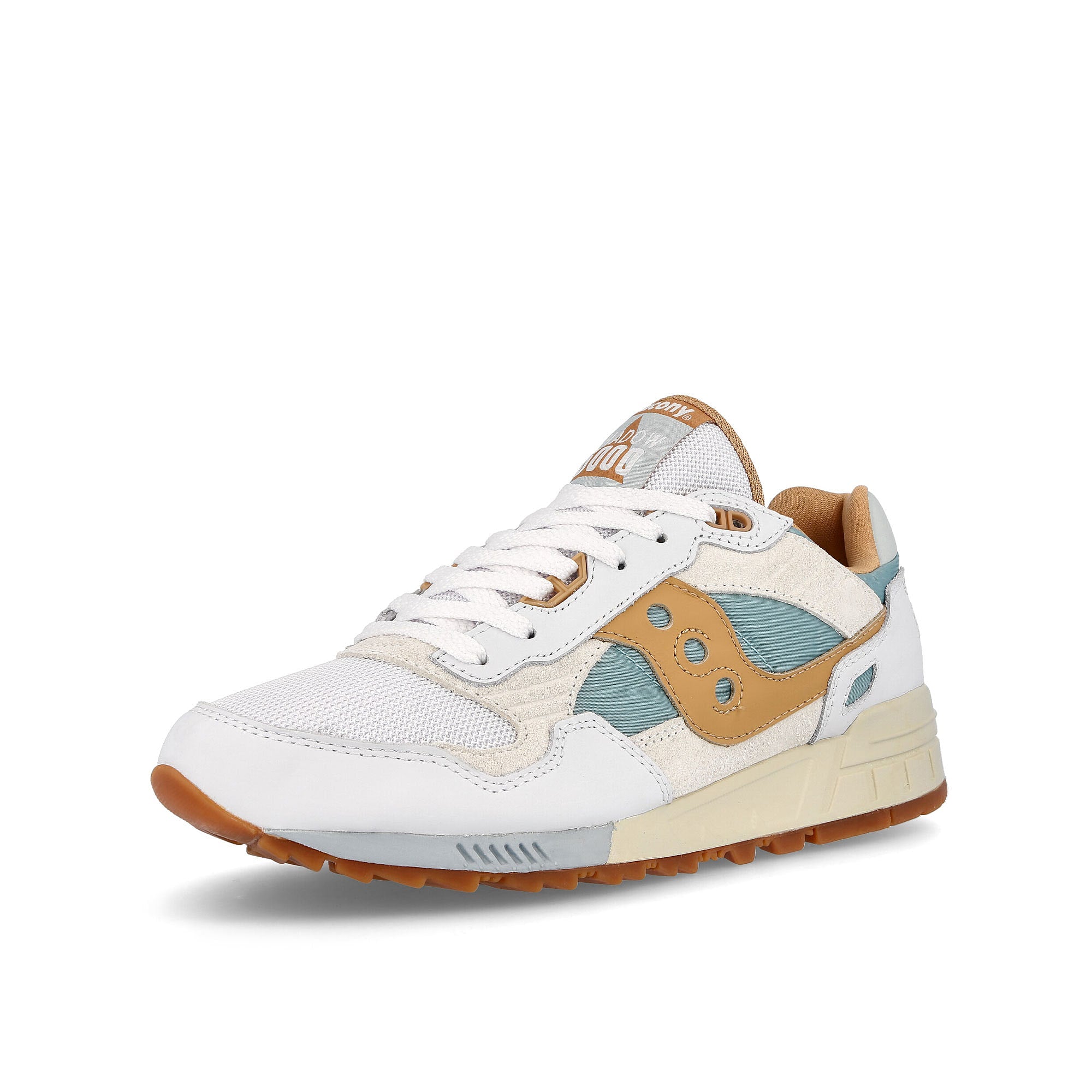 Saucony shadow 5000 White-Tan Sneakers Close Up | Overkill