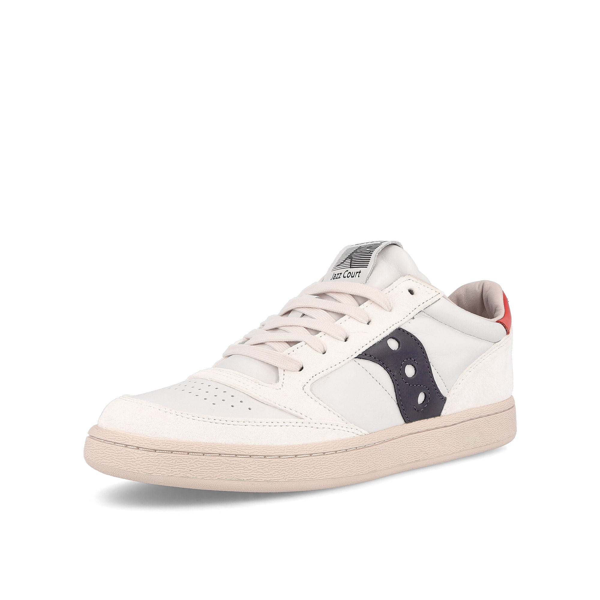 Saucony jazz court White-Blue Low Top Sneakers Close Up | Overkill