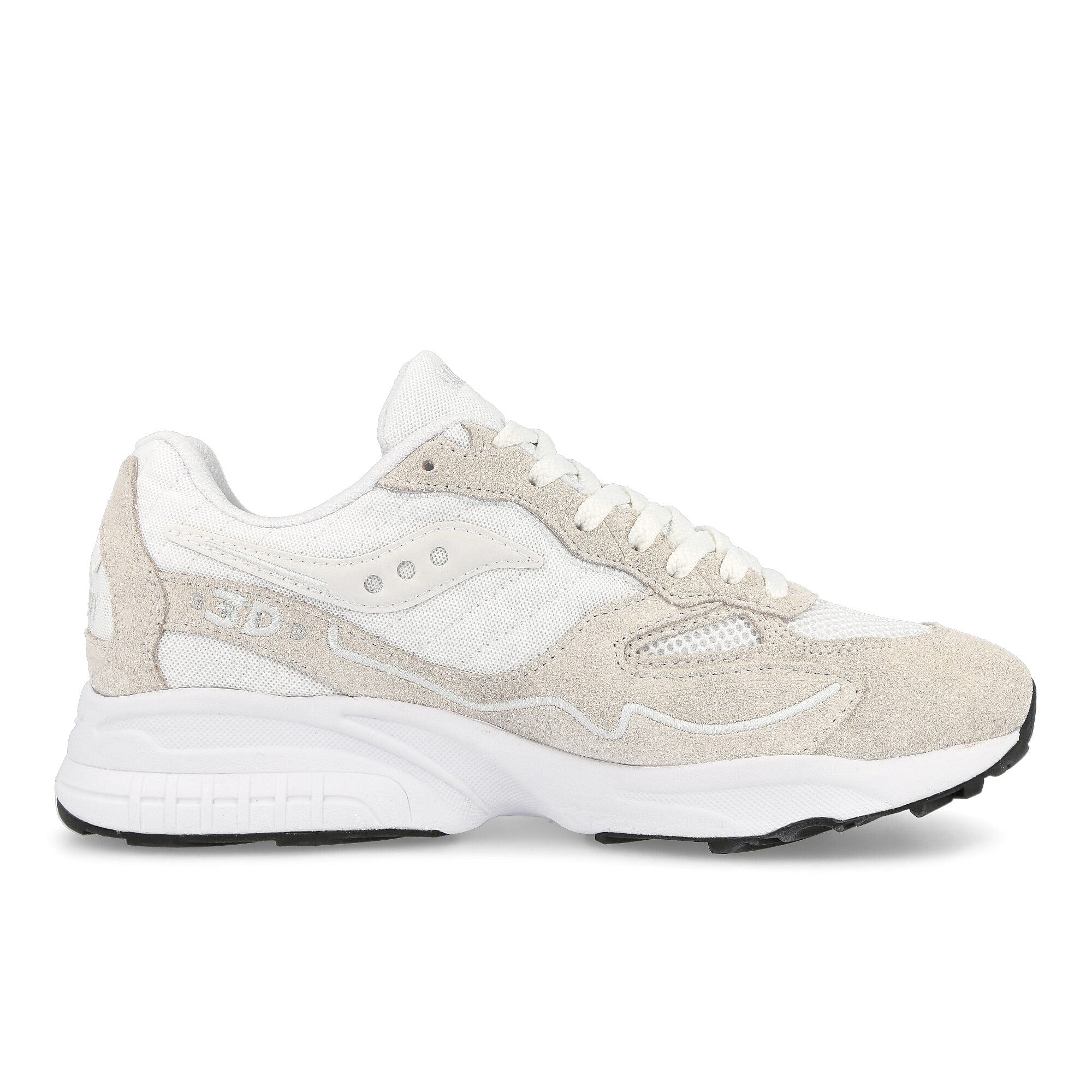 Saucony 3D Grid Hurricane White Low Top Sneakers Silhouette | Overkill