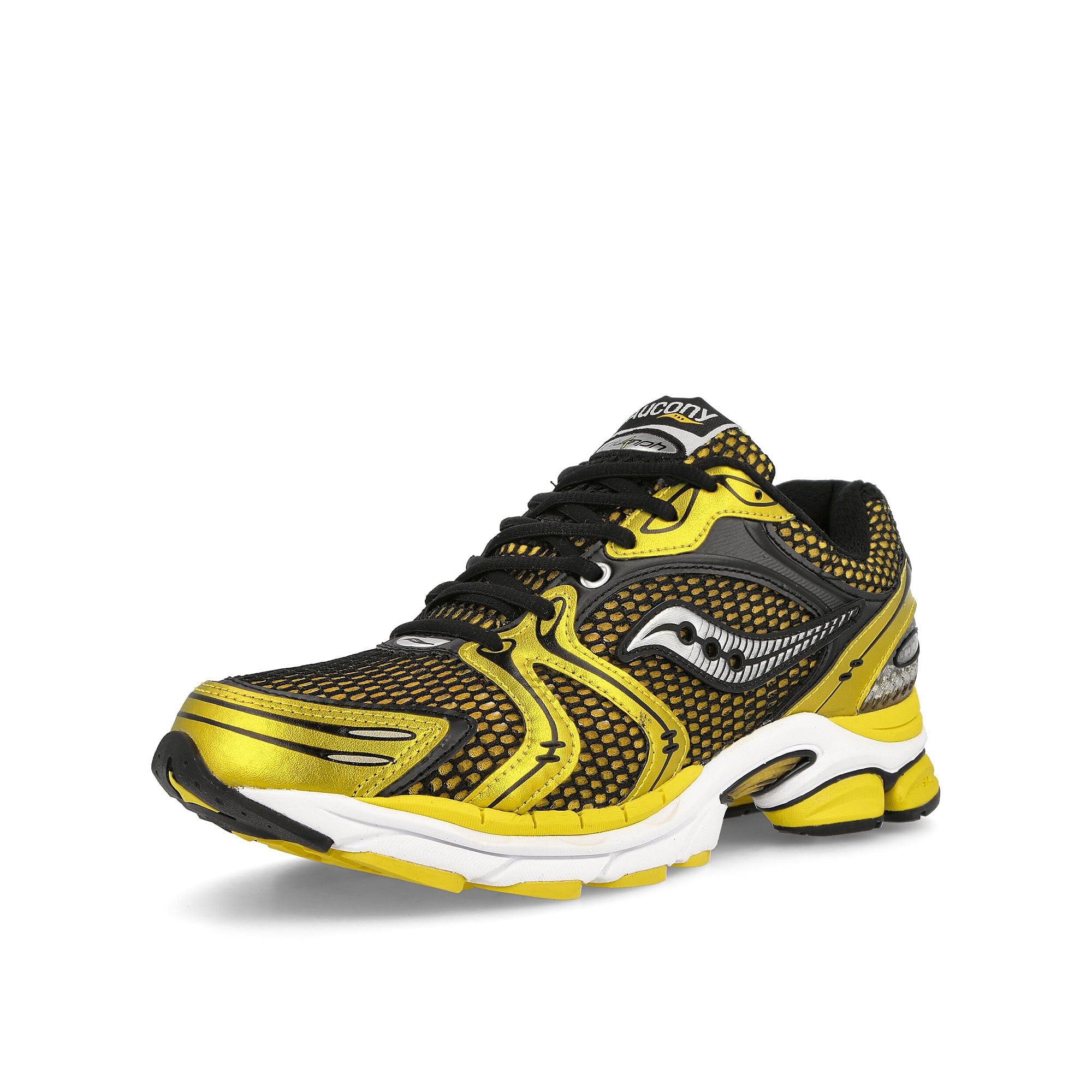 Saucony Progrid Triumph 4 Lemon Chrome Low Top Sneakers Close Up | Overkill