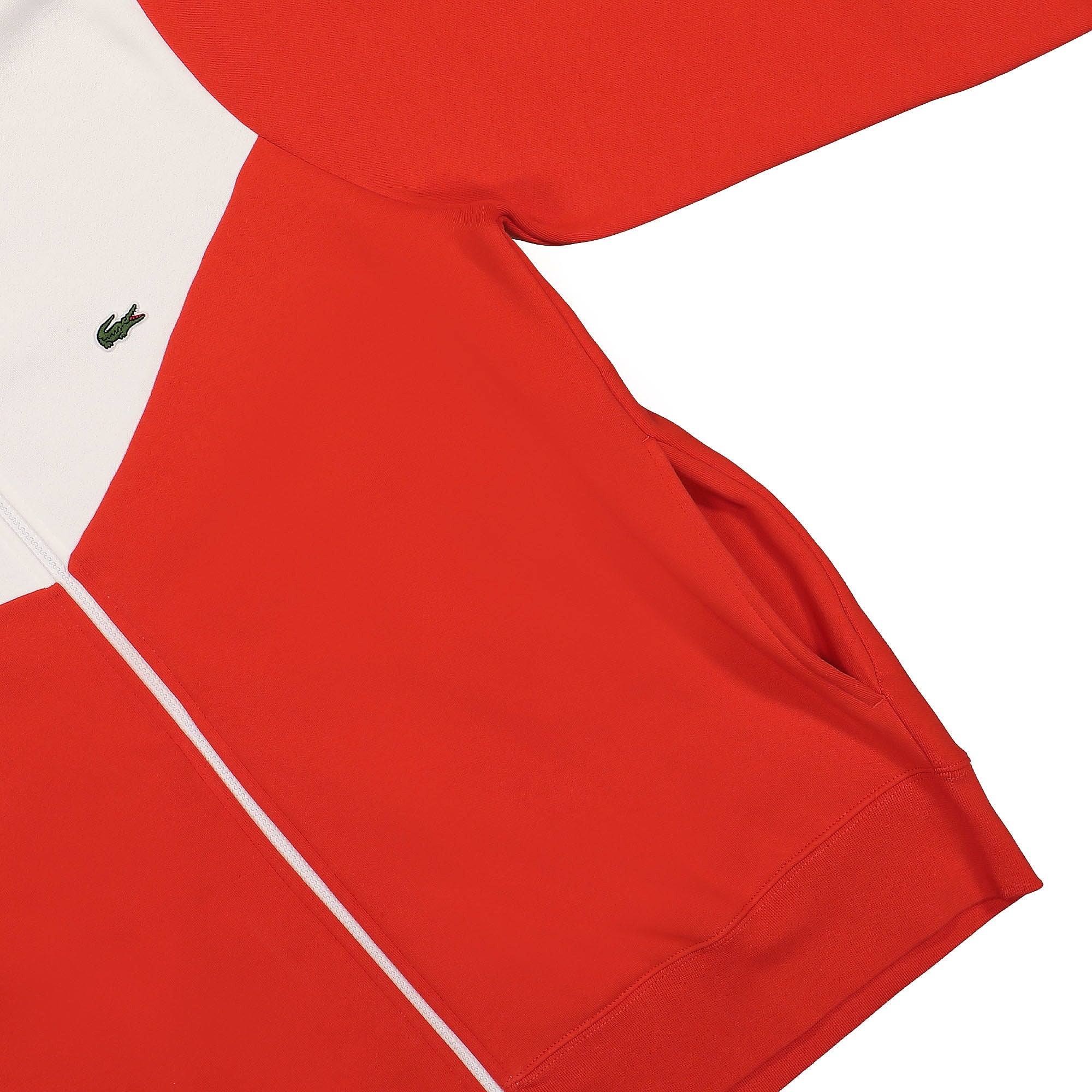 Lacoste Classic Fit Colourblock Zipped Sweatshirt Red / White Track Jackets Detail view 1 | Overkill