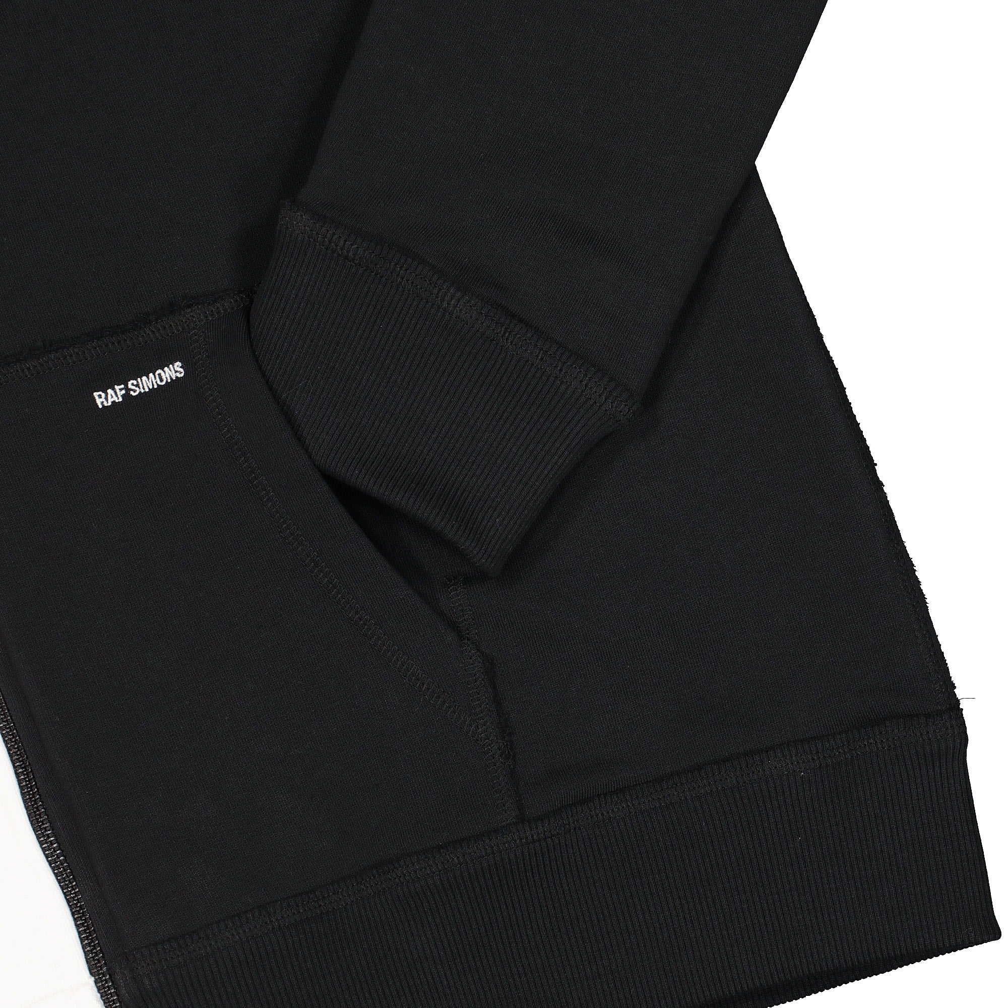 Fred Perry Raf Simons x Fred Perry Patched Zip Through Split Hoody Black Hoodies Detailfoto | Overkill