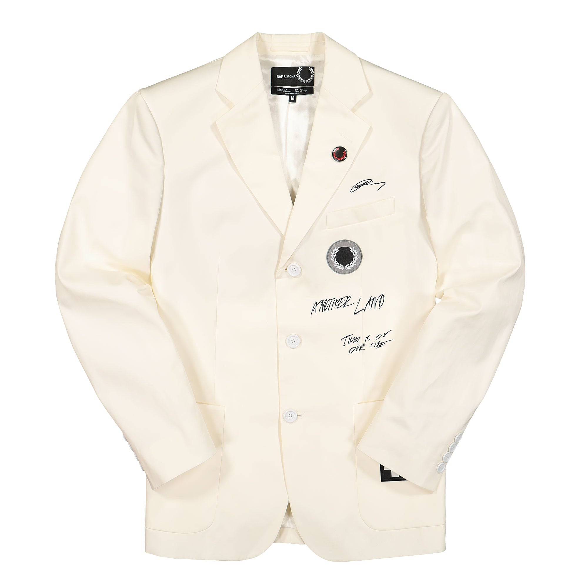 Fred Perry Raf Simons x Fred Perry Graphic Patch Blazer Ice White Jackets SJ1869 | Overkill