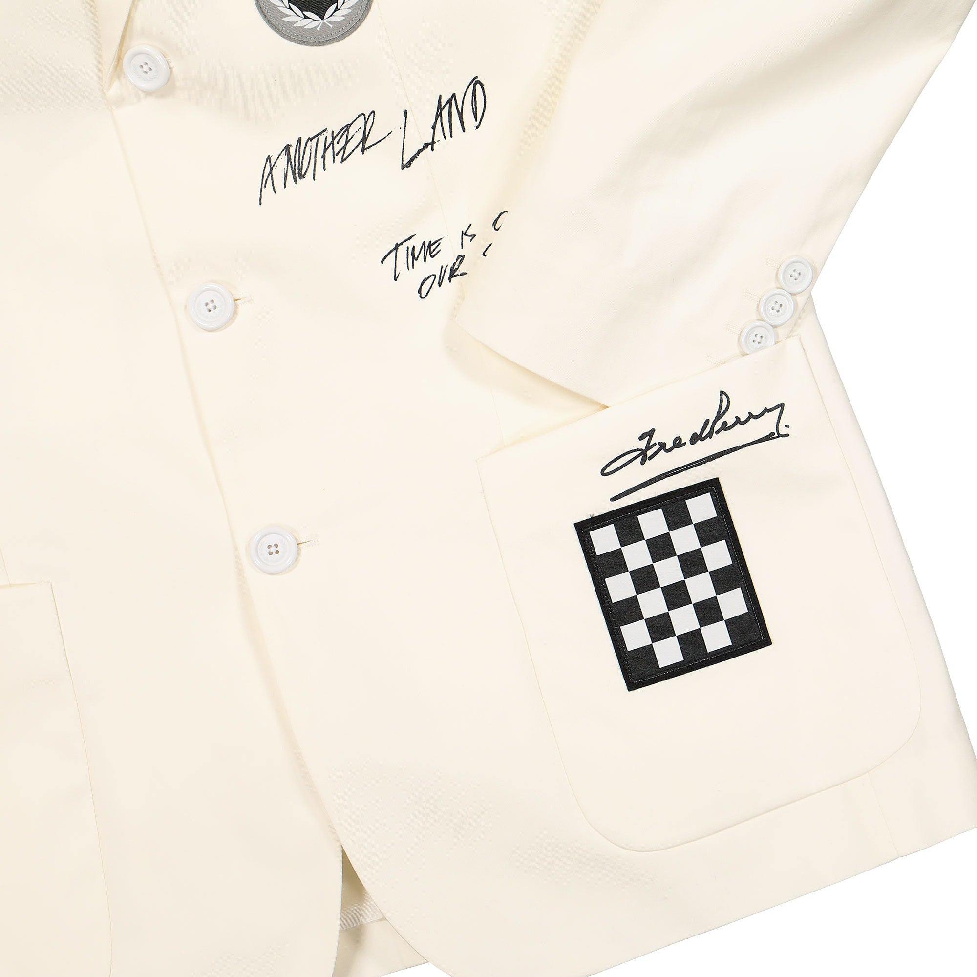 Fred Perry Raf Simons x Fred Perry Graphic Patch Blazer Ice White Jackets Detailfoto | Overkill