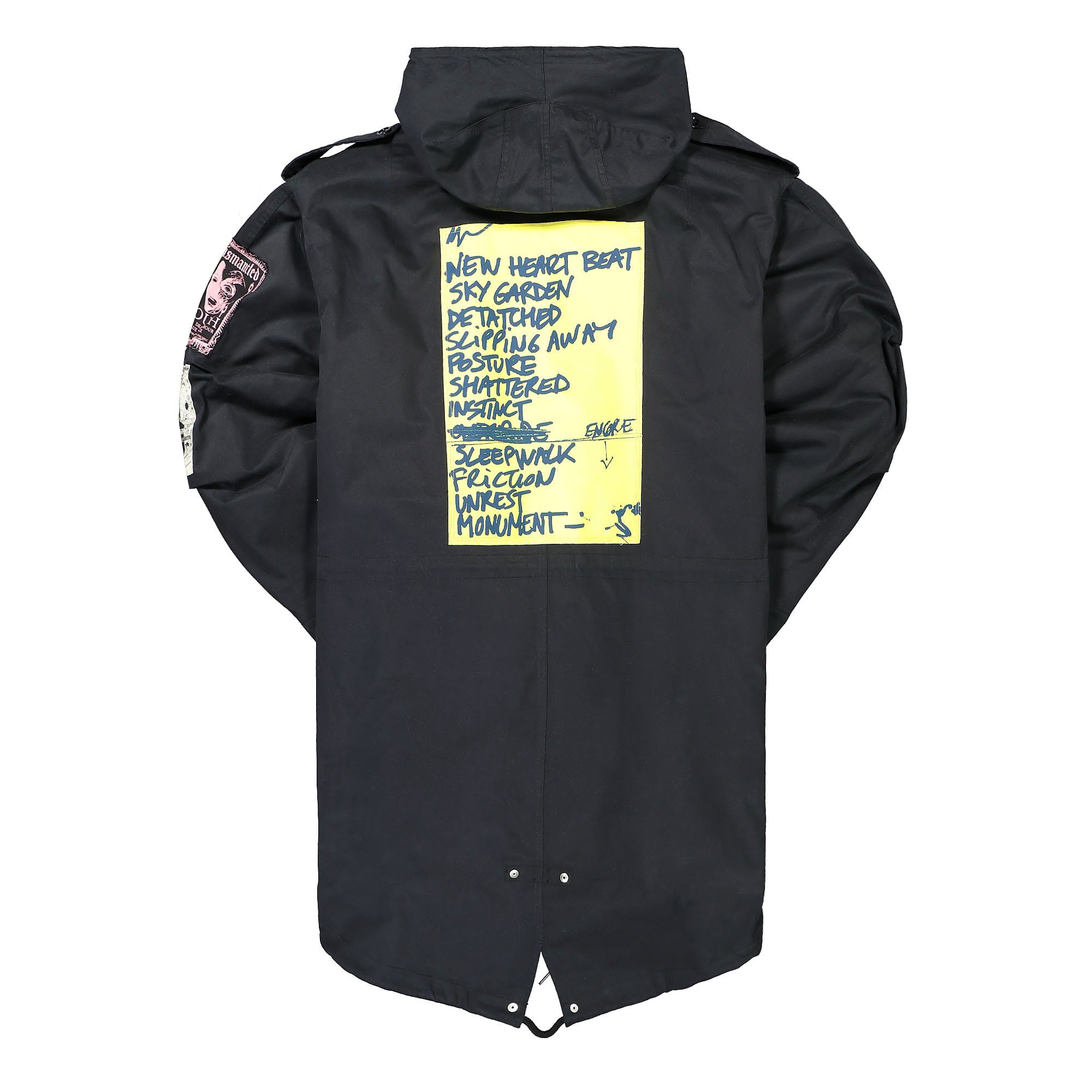 Fred Perry Raf Simons x Fred Perry Patch Detail Parka Black Parkas Material | Overkill