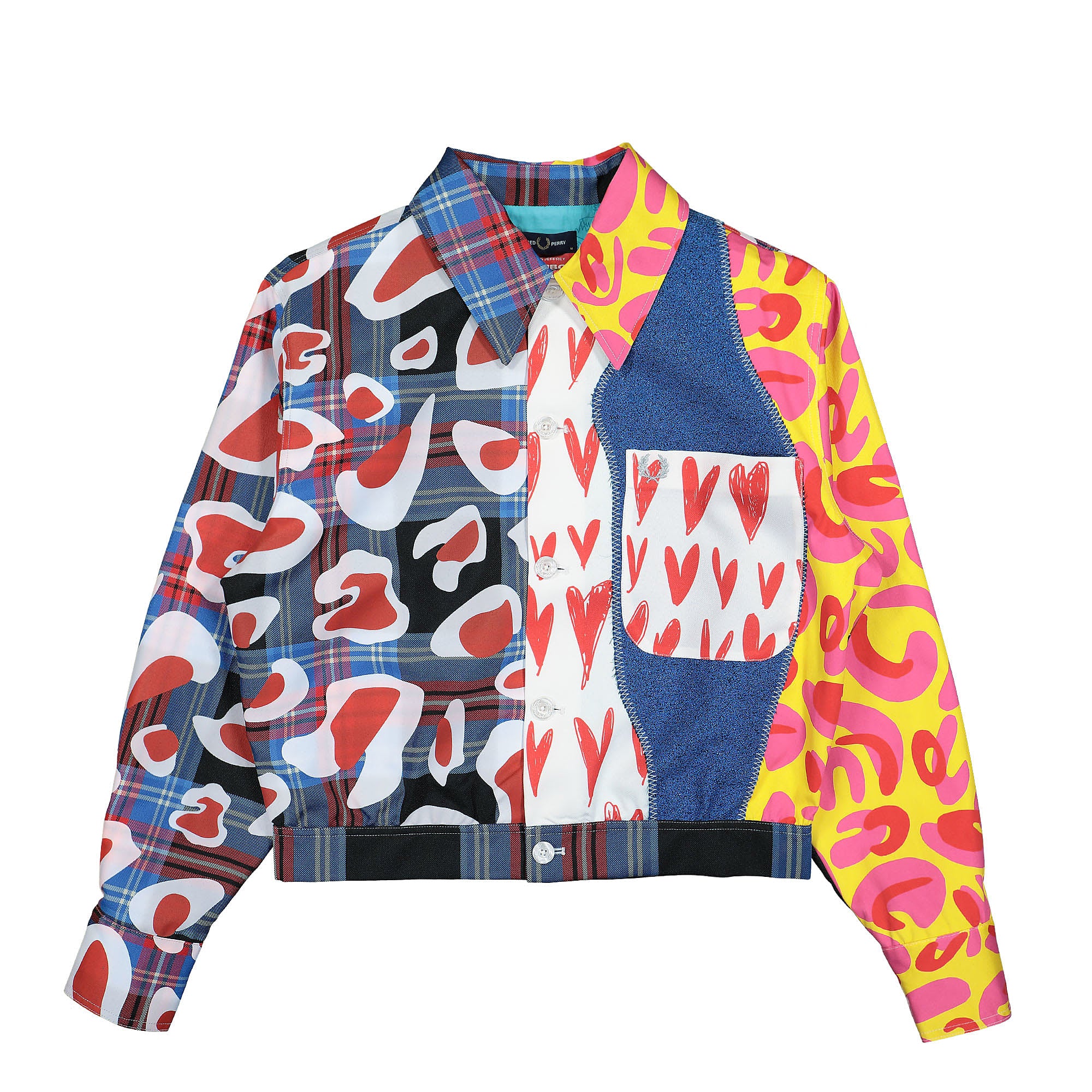 Fred Perry Charles Jeffrey LOVERBOY x Fred Perry Cropped Tartan Patch Jacket Tartan Bomber & Varsity Jackets SJ3067 | Overkill
