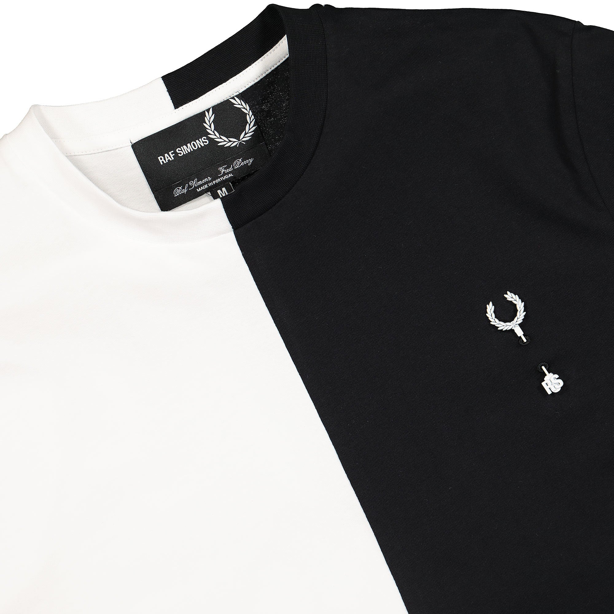 Fred Perry Raf Simons x Fred Perry Split T-Shirt Black T-Shirts Close-up | Overkill