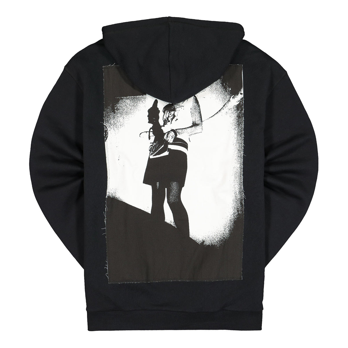 Fred Perry Raf Simons x Fred Perry Pin Detail Printed Patch Hoody Black Hoodies Material | Overkill