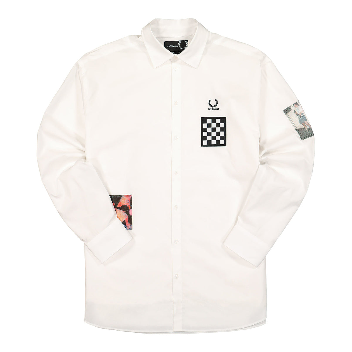 Fred Perry Raf Simons x Fred Perry Oversized Patched LS Shirt White Shirts SM1864 | Overkill