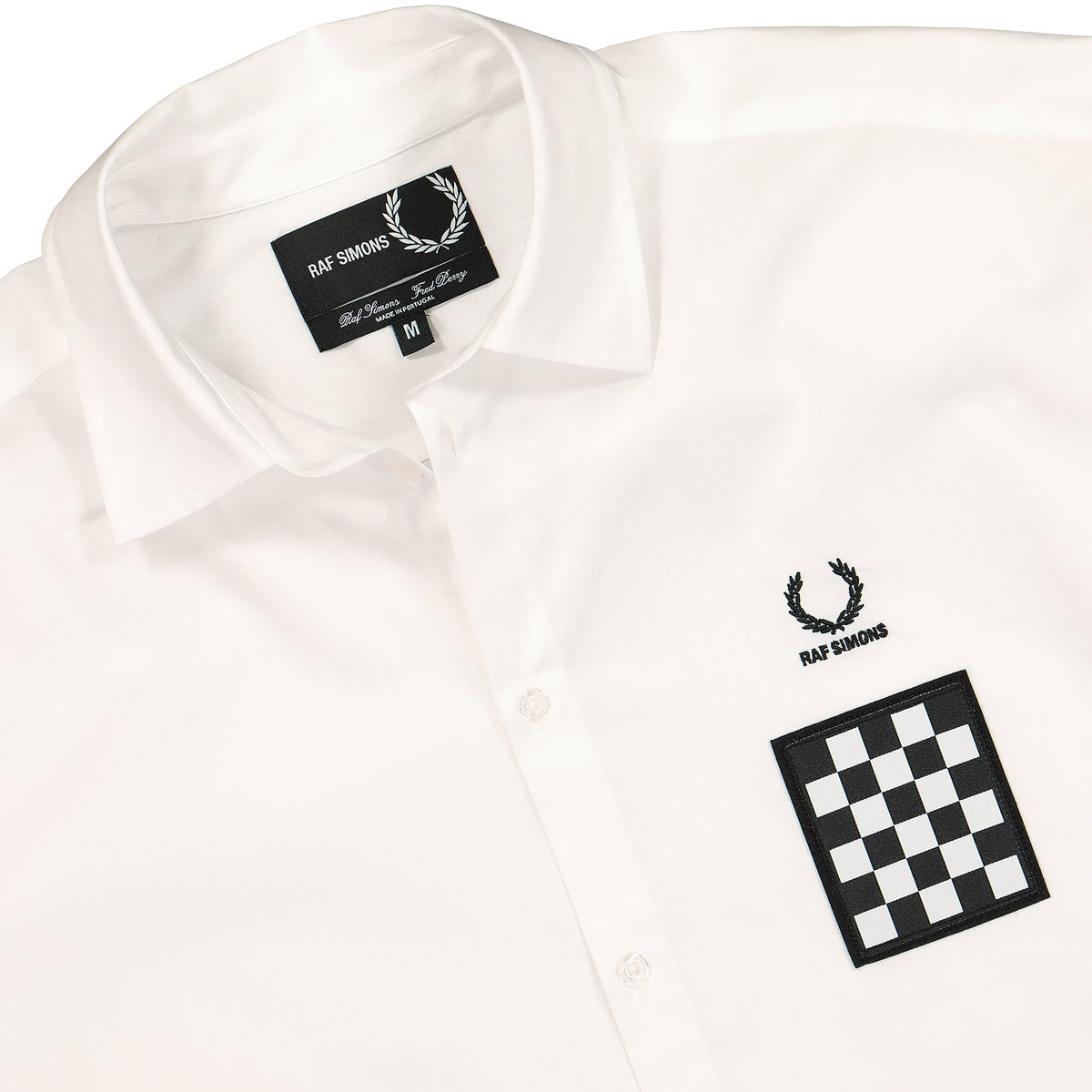 Fred Perry Raf Simons x Fred Perry Oversized Patched LS Shirt White Shirts Close-up | Overkill
