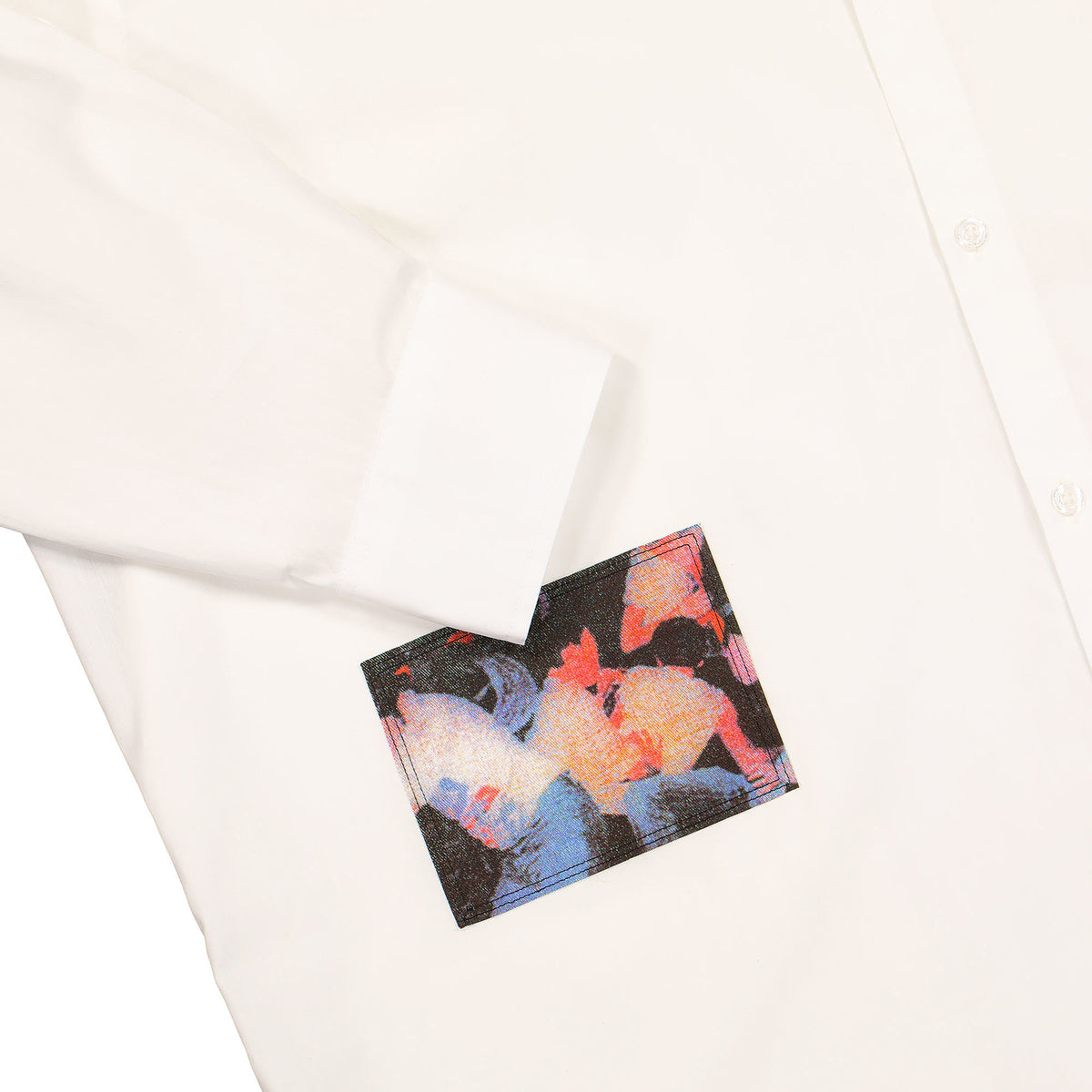 Fred Perry Raf Simons x Fred Perry Oversized Patched LS Shirt White Shirts Detailfoto | Overkill
