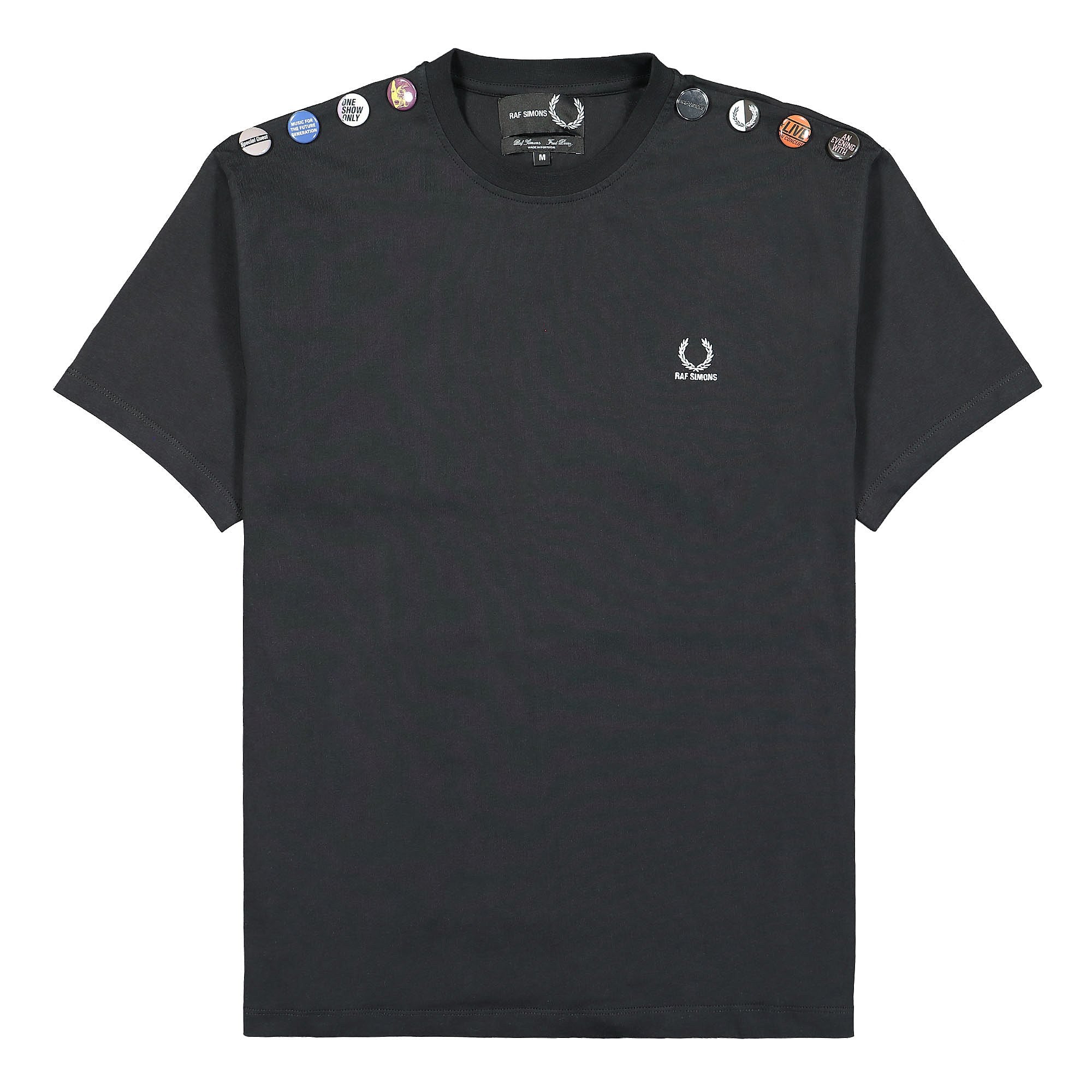 Fred Perry Raf Simons x Fred Perry Oversized Shoulder Detail T-Shirt Black T-Shirts SM1950 | Overkill