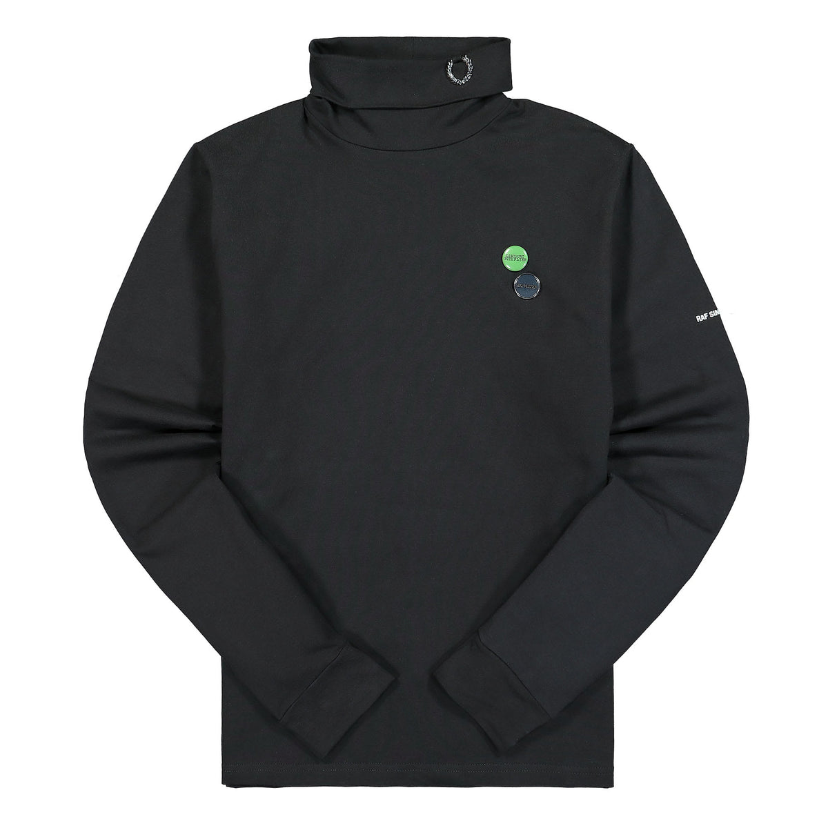 Fred Perry Raf Simons x Fred Perry Laurel Detail Roll Neck Top Black Tops SM1951 | Overkill