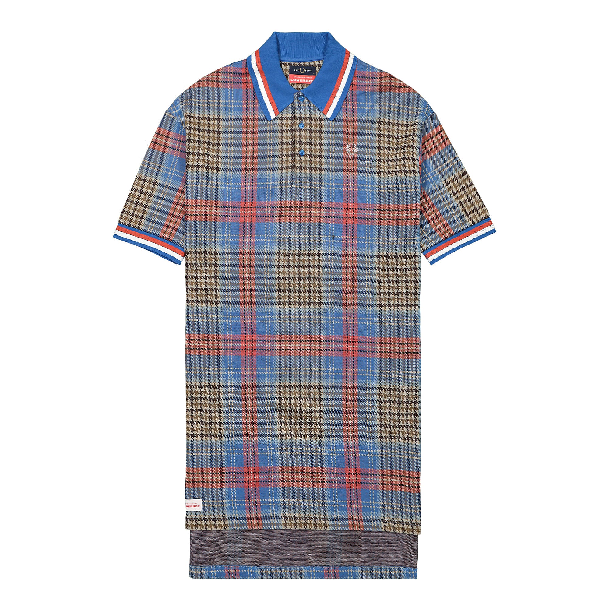 Fred Perry Charles Jeffrey LOVERBOY x Fred Perry Longline Tartan Polo Shirt Shepherds Tartan Polo Shirts SM2016 | Overkill