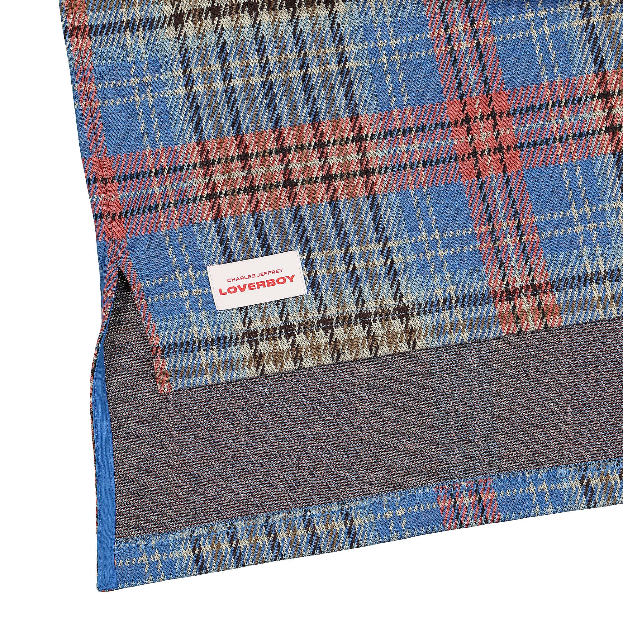 Fred Perry Charles Jeffrey LOVERBOY x Fred Perry Longline Tartan Polo Shirt Shepherds Tartan Polo Shirts Detailfoto | Overkill