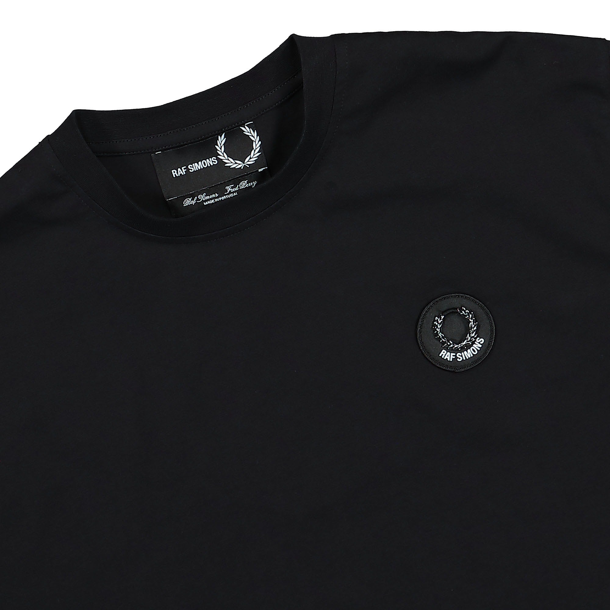 Raf Simons x Fred Perry Oversized Printed T-Shirt Black T-Shirts Close-up | Overkill