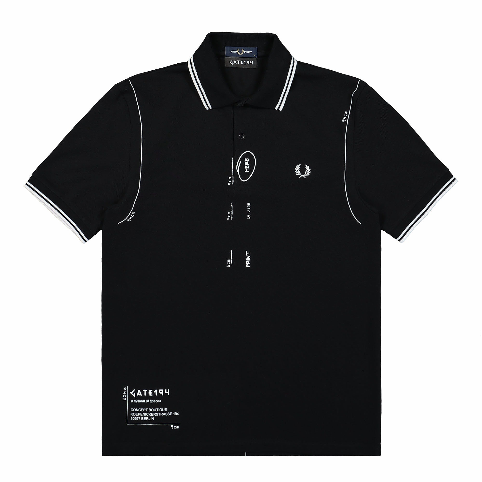Fred Perry Printed Shirt Black Polo Shirts SM3155 102 | Overkill
