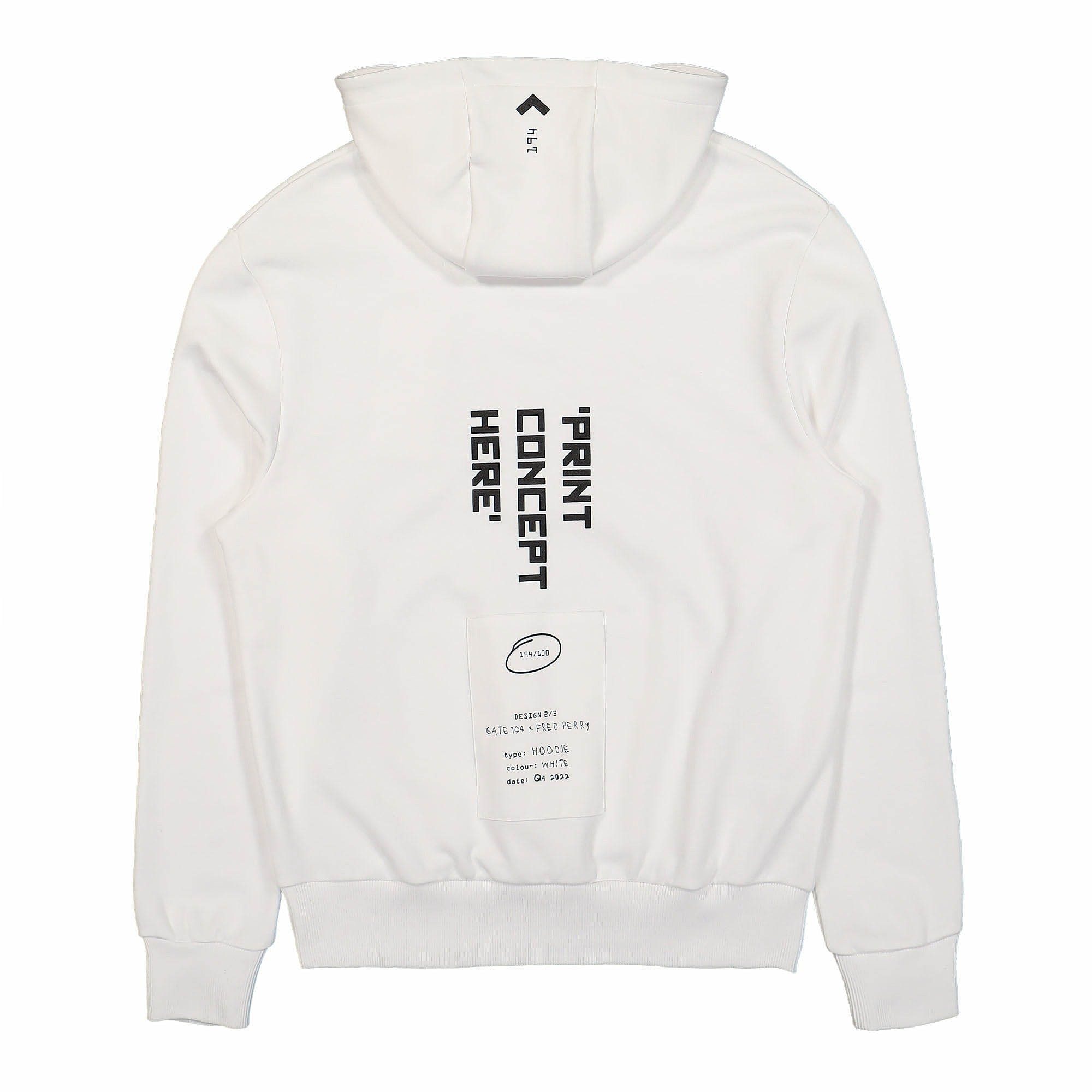 Fred Perry Printed Hooded Sweatshirt White Hoodies Close-up | Overkill