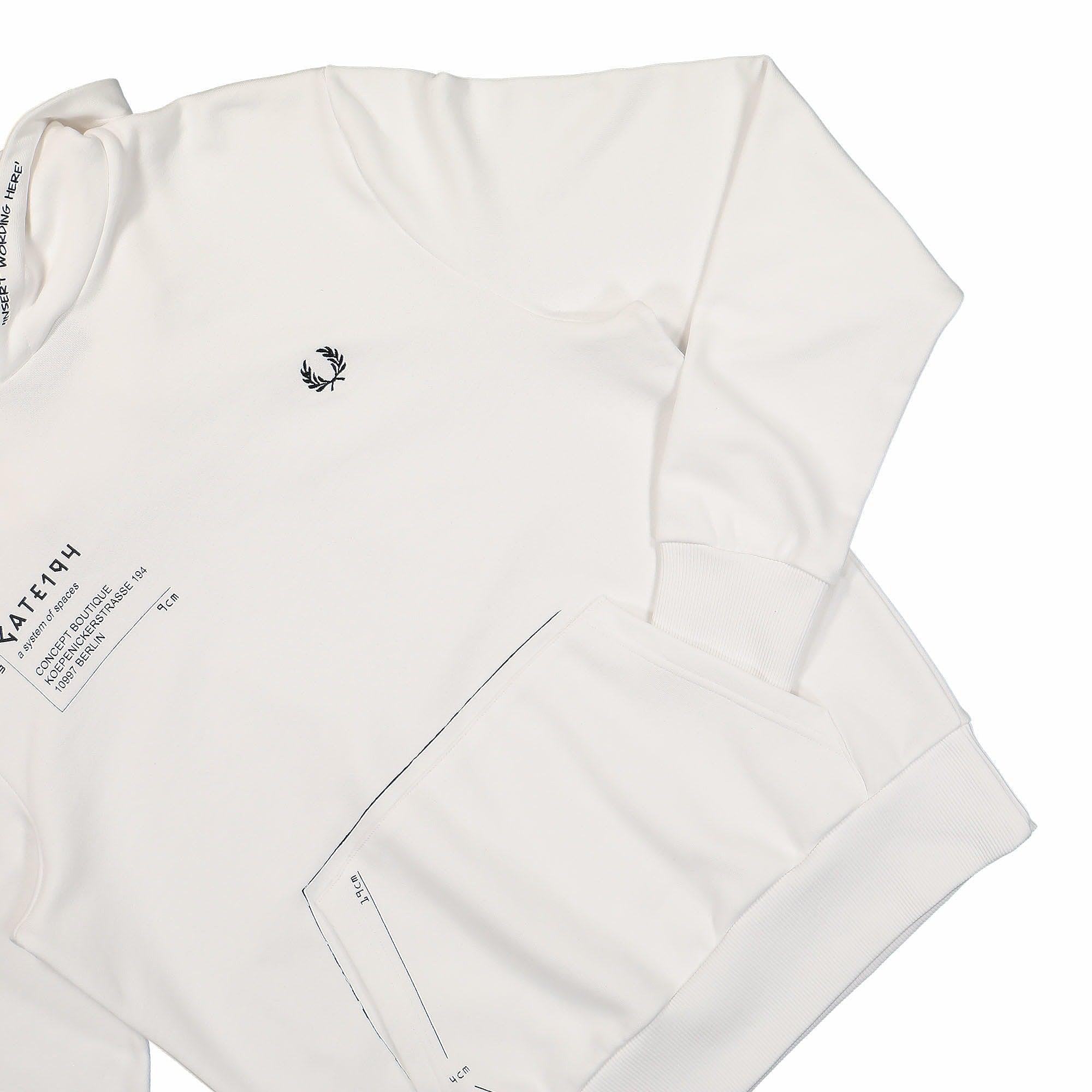 Fred Perry Printed Hooded Sweatshirt White Hoodies Detailfoto | Overkill