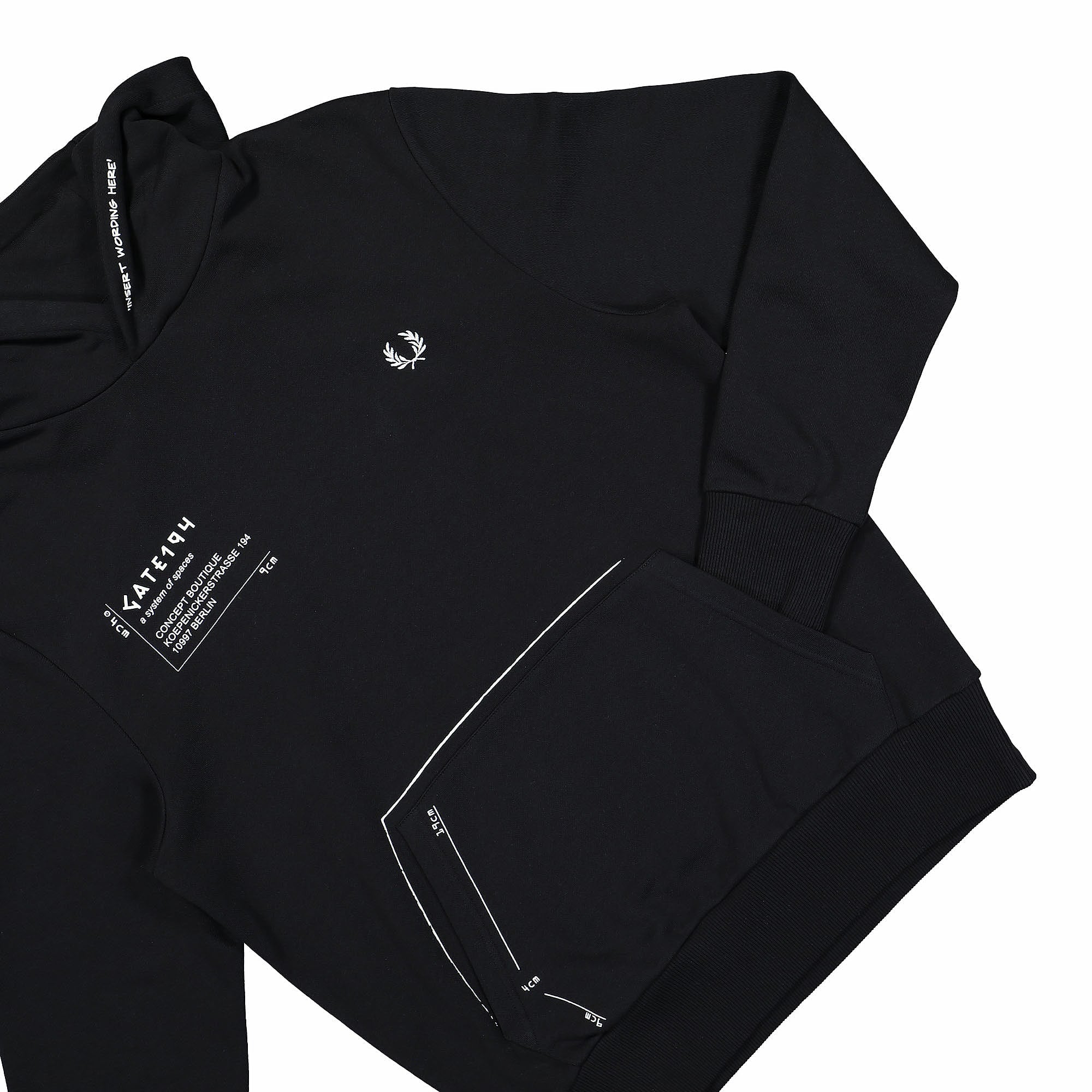 Fred Perry Printed Hooded Sweatshirt Black Hoodies Detailfoto | Overkill