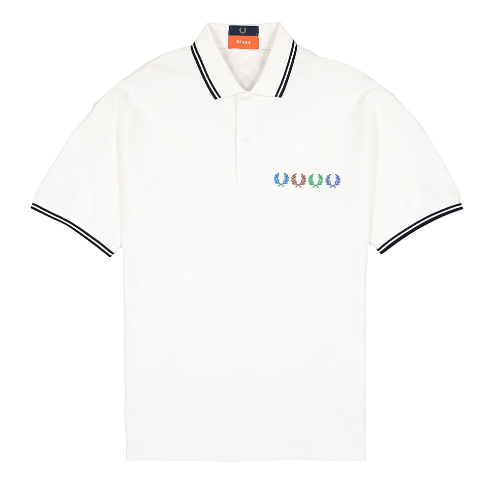 Fred Perry Beams x Fred Perry Twin Tipped Polo Shirt White Polo Shirts SM8020-100 | Overkill