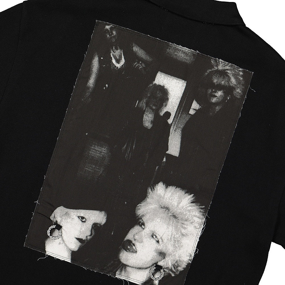 Fred Perry Raf Simons x Fred Perry Oversized Print Polo Shirt Black Polo Shirts Detailfoto | Overkill