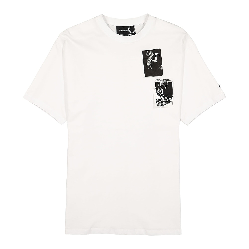 Fred Perry Raf Simons x Fred Perry Printed Patch T-Shirt White T-Shirts SM9041 | Overkill