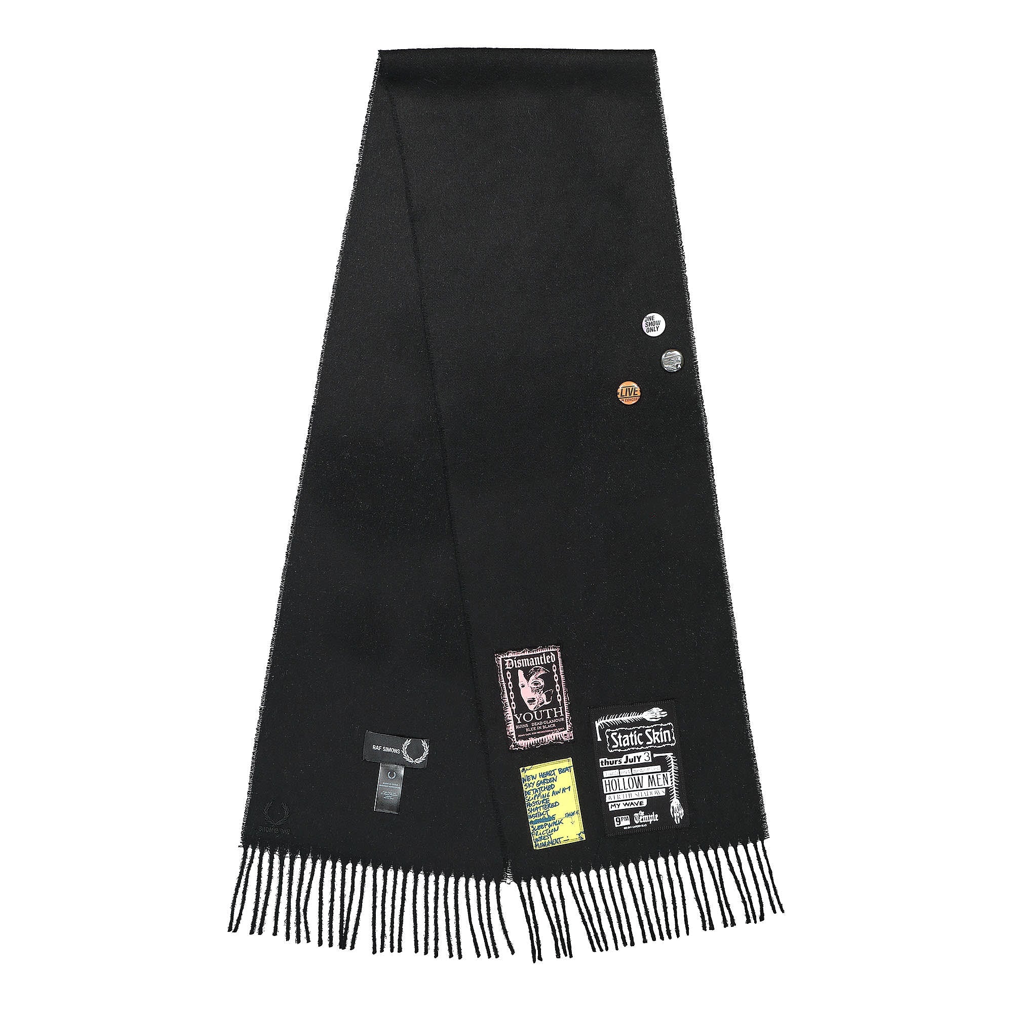 Fred Perry Raf Simons x Fred Perry Flannel Scarf Black Scarves SNW2048 | Overkill