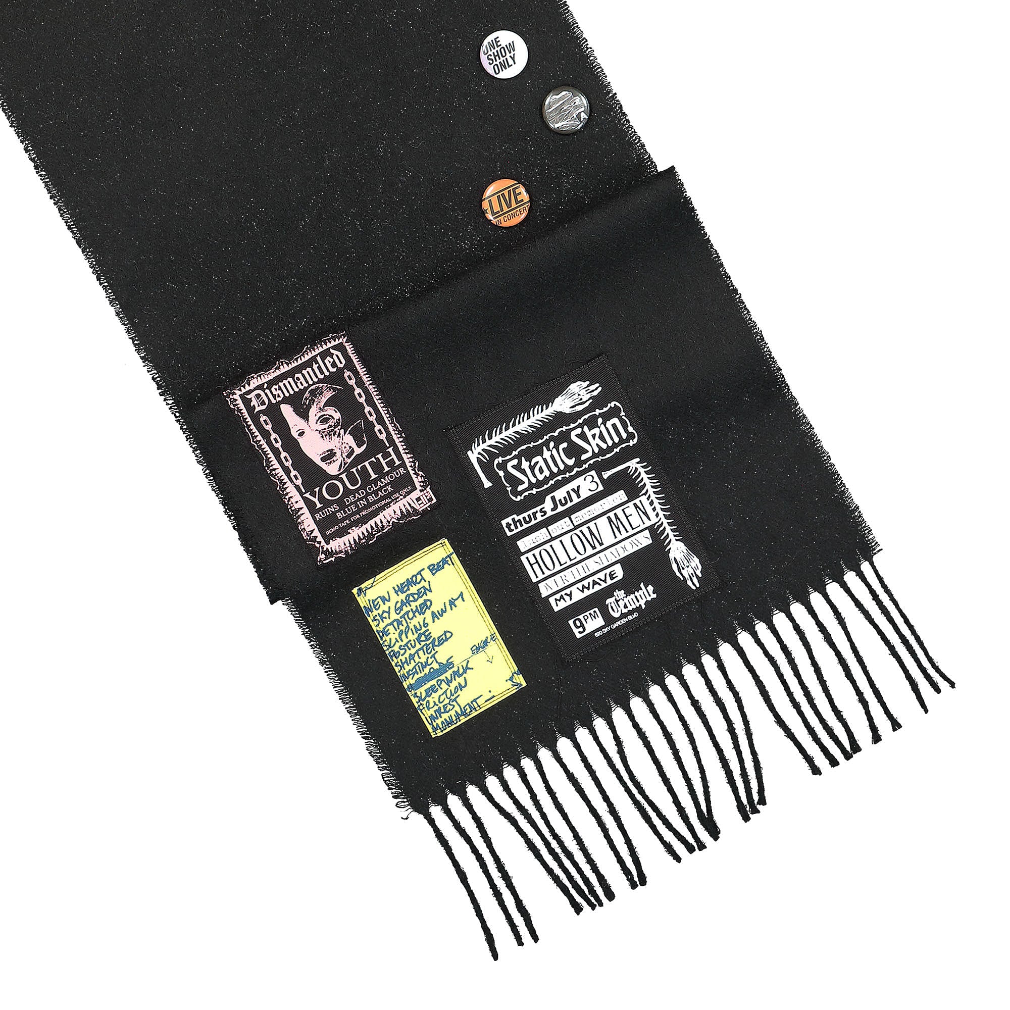 Fred Perry Raf Simons x Fred Perry Flannel Scarf Black Scarves Close-up | Overkill
