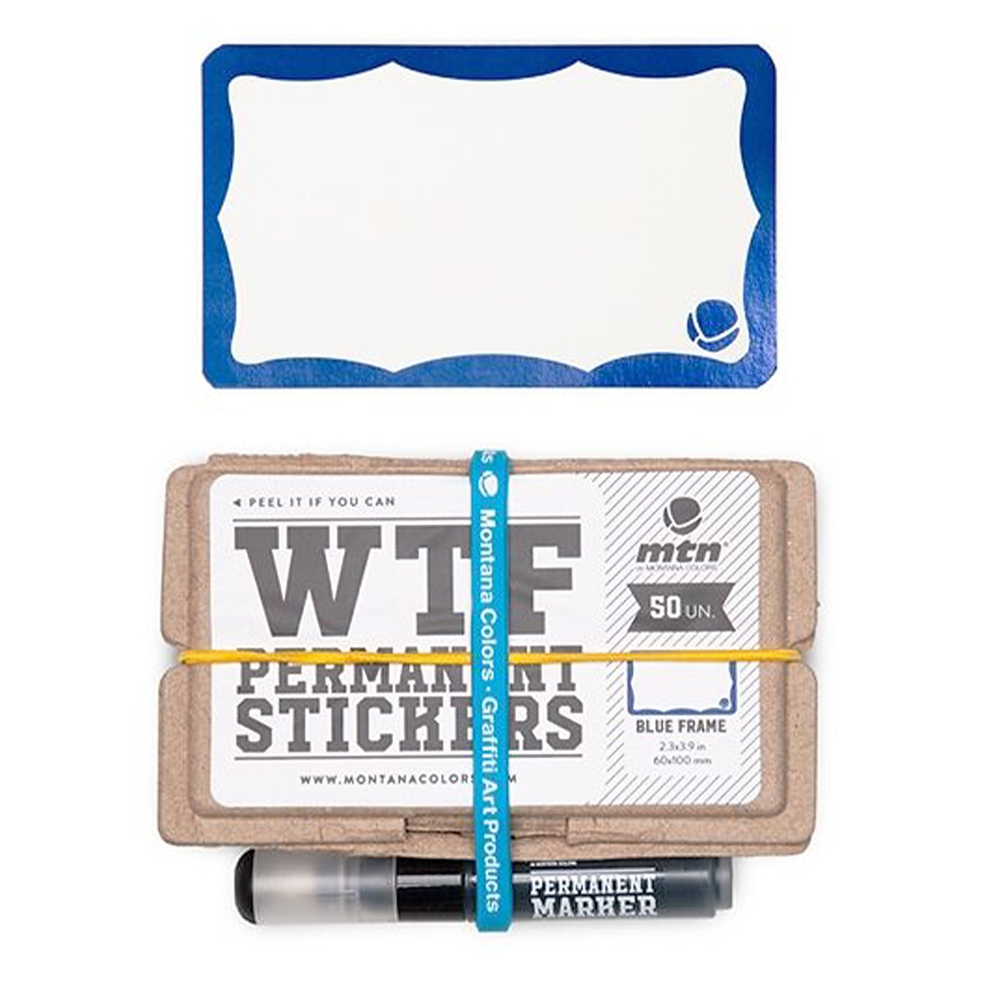 MTN wtf permanent sticker set - blue frame 0 Graffiti Sticker Material | Overkill