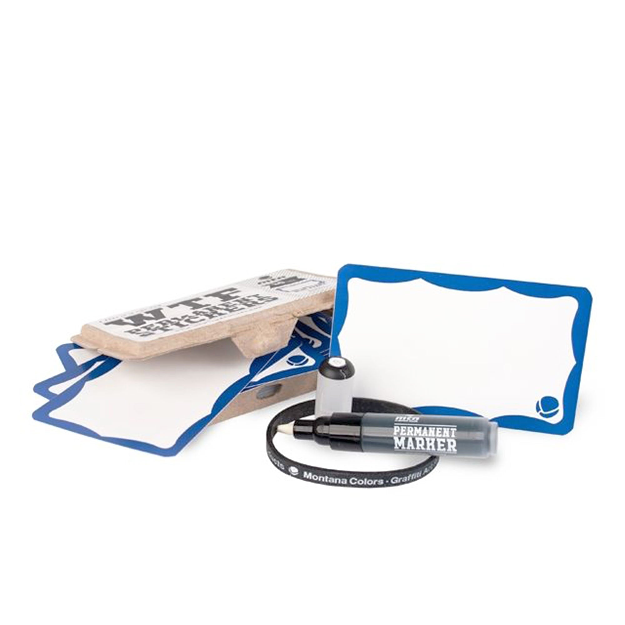 MTN wtf permanent sticker set - blue frame 0 Graffiti Sticker Close-up | Overkill