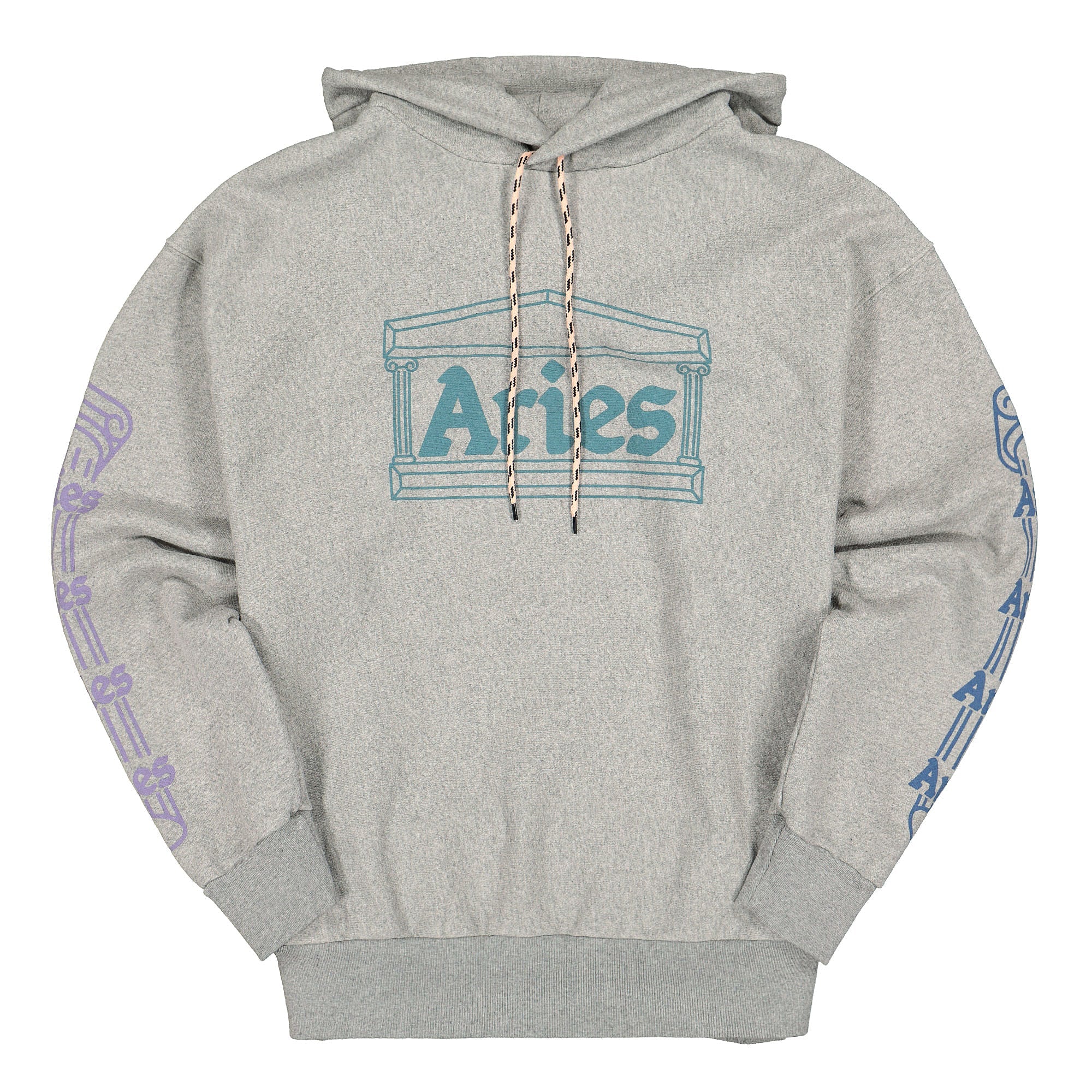Aries Temple Hoodie Grey Marl Hoodies SQAR20007 | Overkill