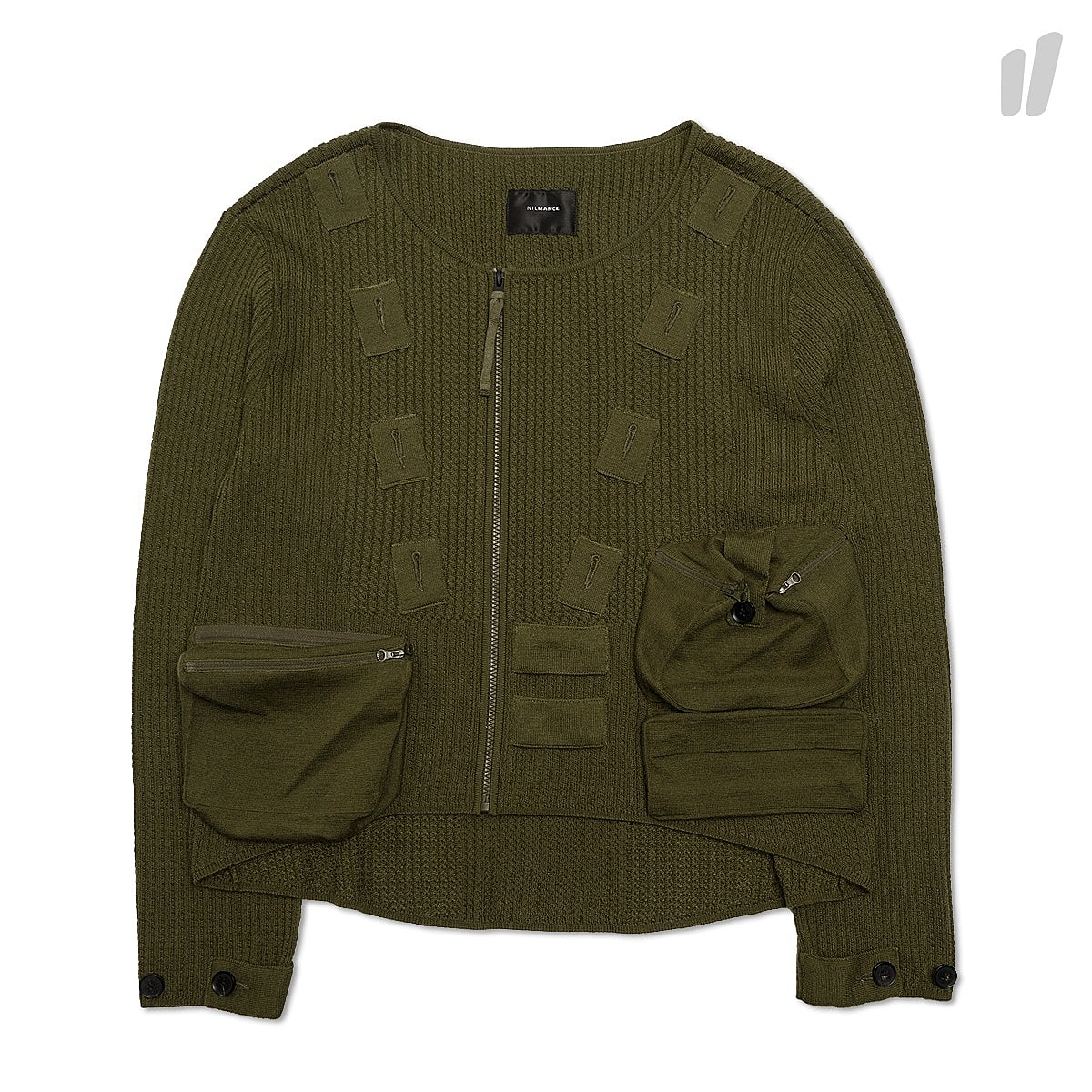 Nilmance no collar wool coverall Olive Coats SS18KN-03 | Overkill