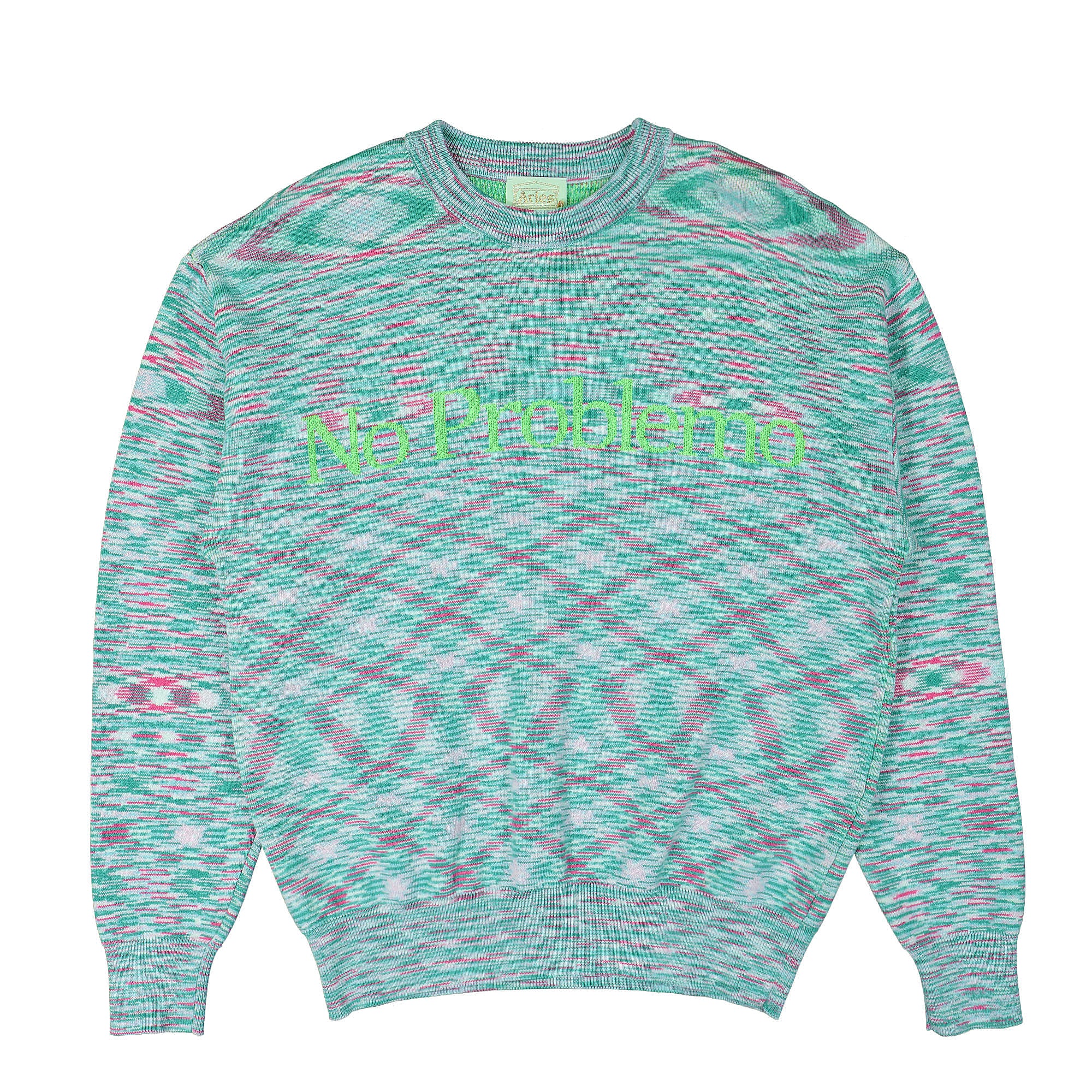 Aries Space Dye No Problemo Knit Aqua Sweatshirts SSAR20019 | Overkill